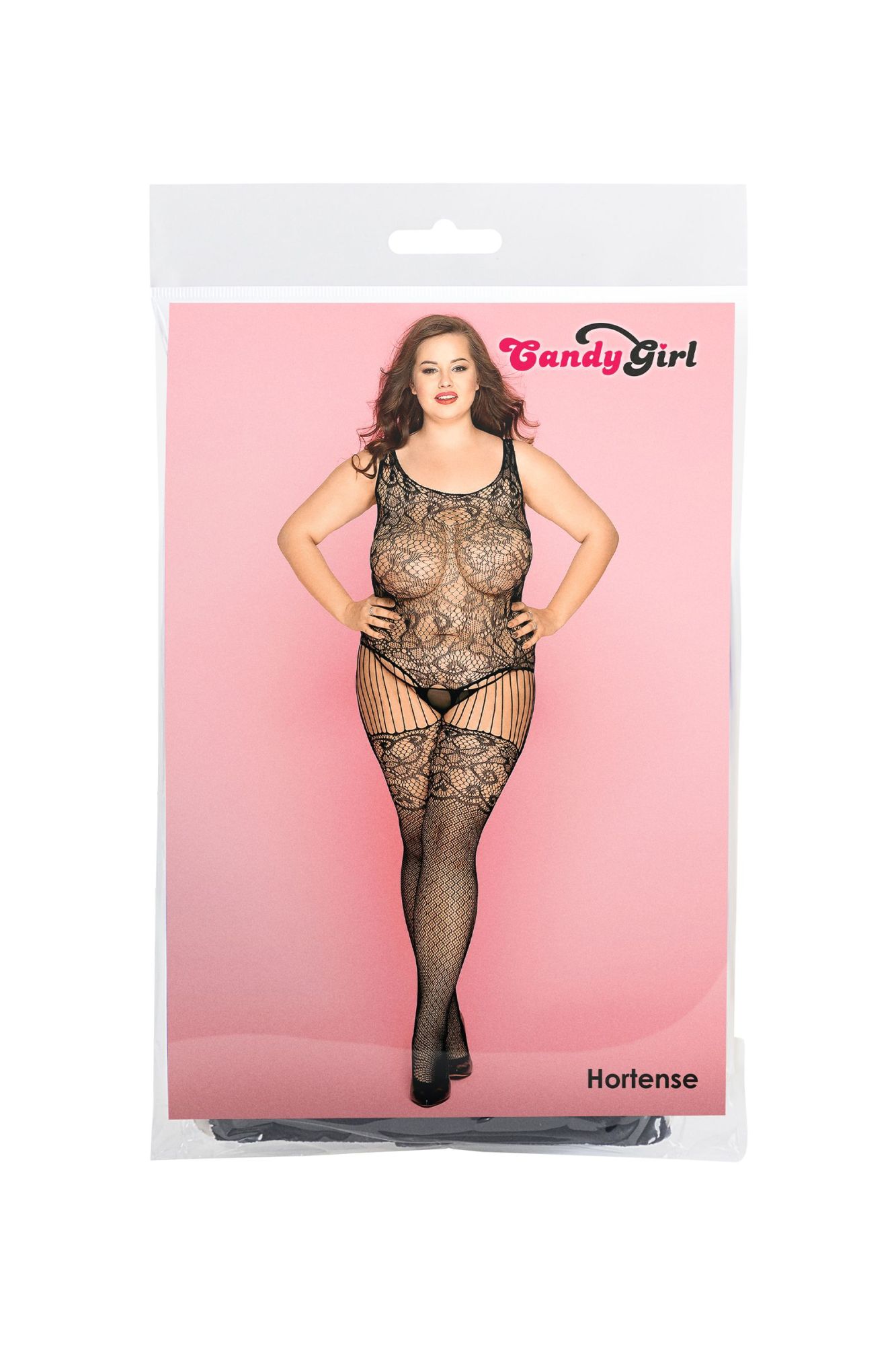 Эротическое костюм-сетка и стринги candy girl hortense черные, 2xl в Новом Уренгое