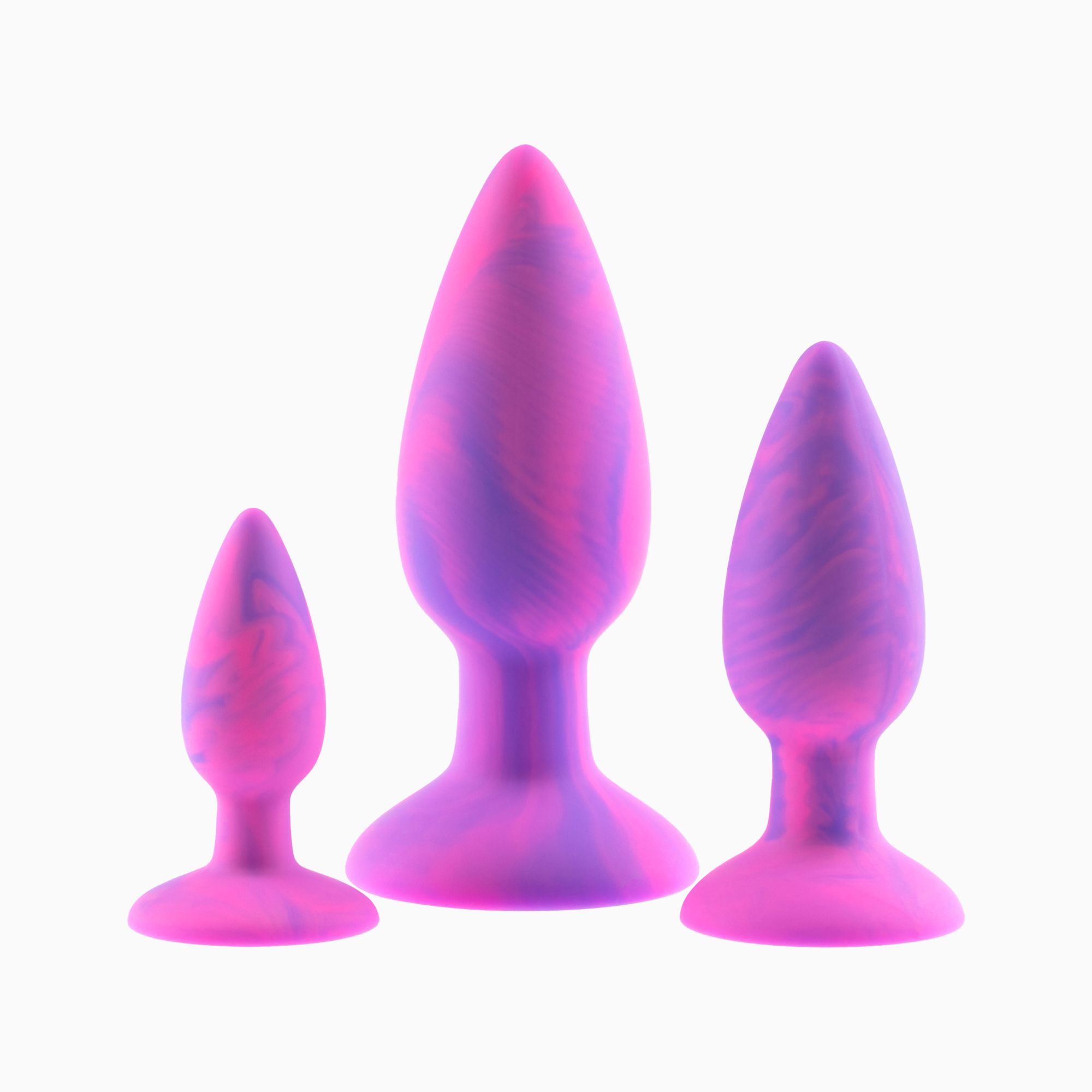 набор анальных пробок pink rabbit donny, 3 шт., силикон, розово-фиолетовые в Новом Уренгое