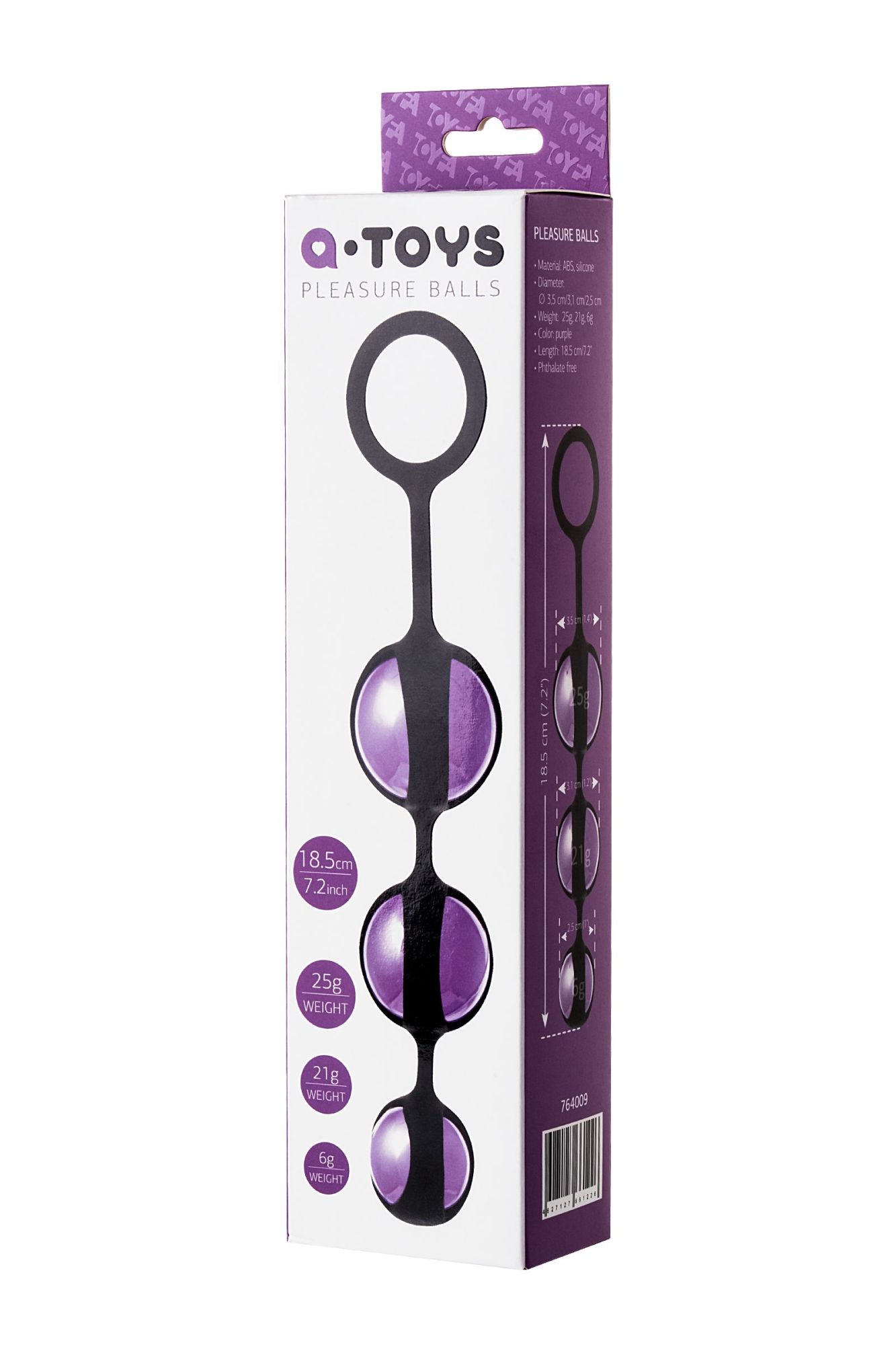 вагинальные шарики toyfa a-toys hony, abs пластик, фиолетовый, 18,5 см в Новом Уренгое