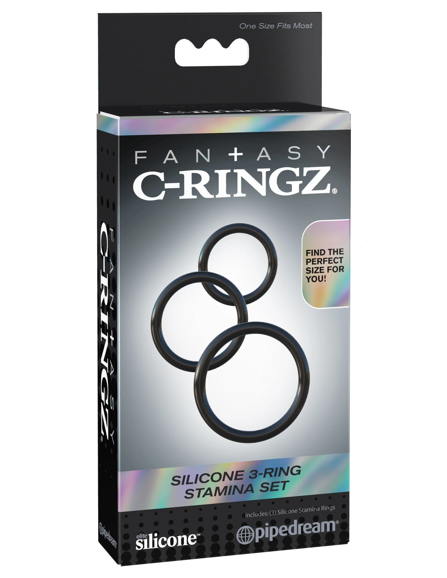 набор эрекционных колец fantasy c-ringz silicone 3-ring stamina set - black pipedream 591223pd в Новом Уренгое