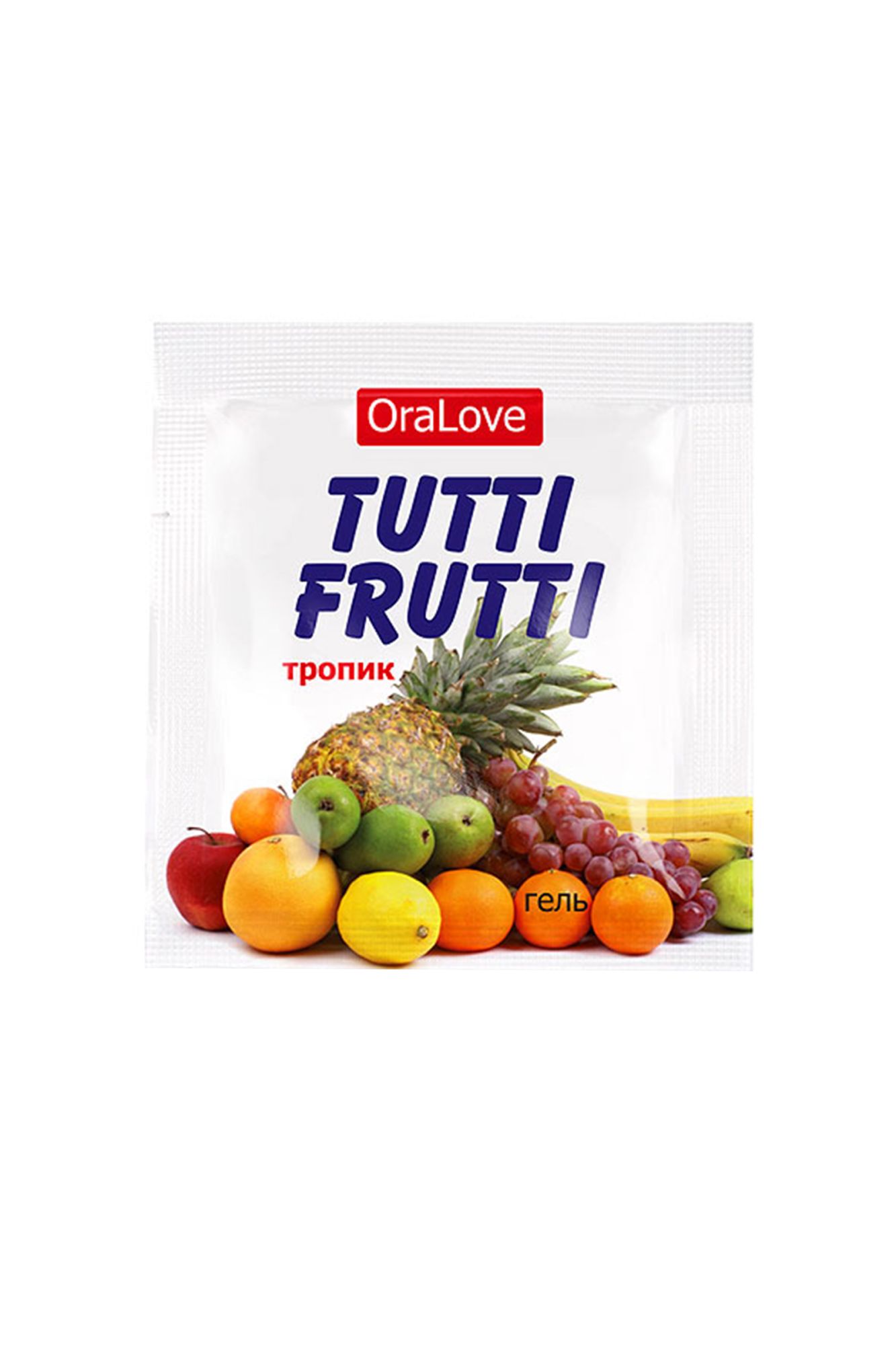 съедобная гель-смазка tutti-frutti для орального секса со вкусом экзотических фруктов ,4гр по 20 шт в Новом Уренгое