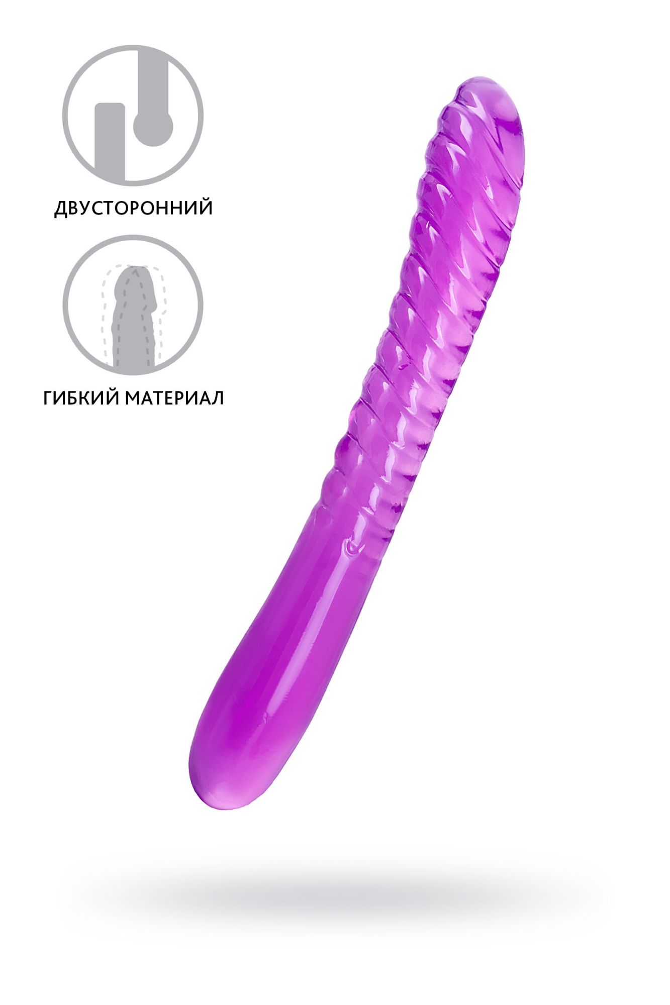 двусторонний фаллоимитатор a-toys by toyfa frica, tpe, фиолетовый, 23 см в Новом Уренгое