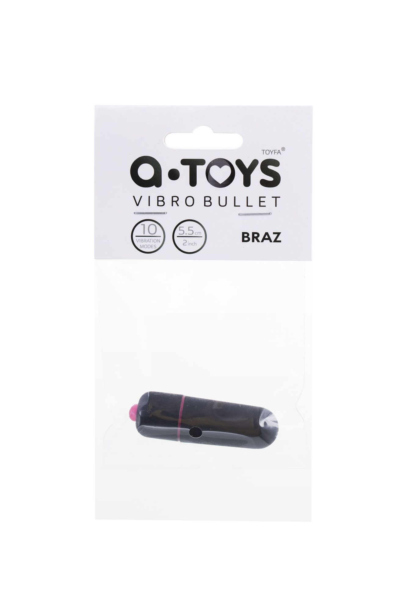 вибропуля a-toys braz abs пластик, черный, 5,5 см, ø 1,7 см в Новом Уренгое