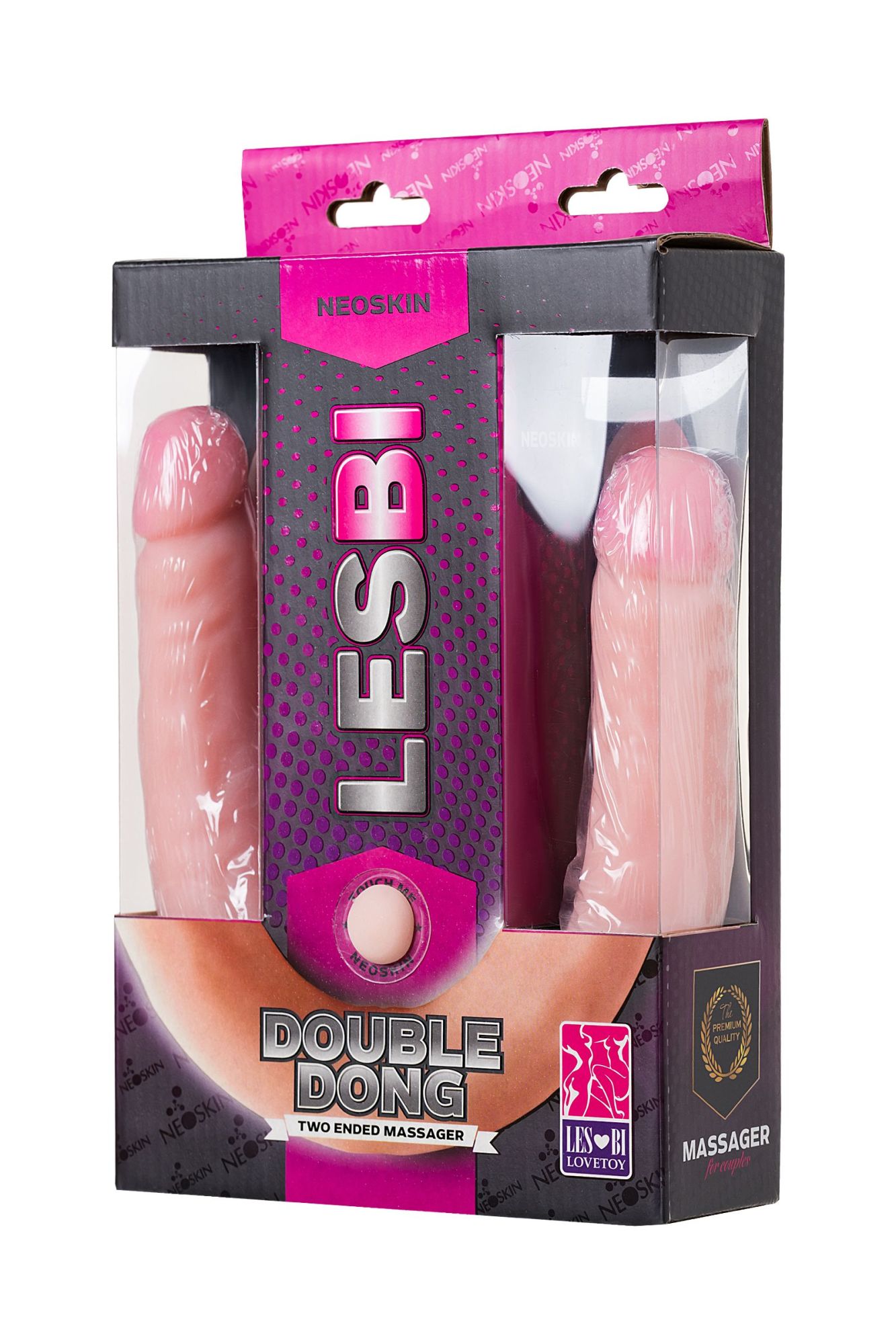 двусторонний фаллоимитатор lovetoy lesbi touch, телесный, 43 см в Новом Уренгое