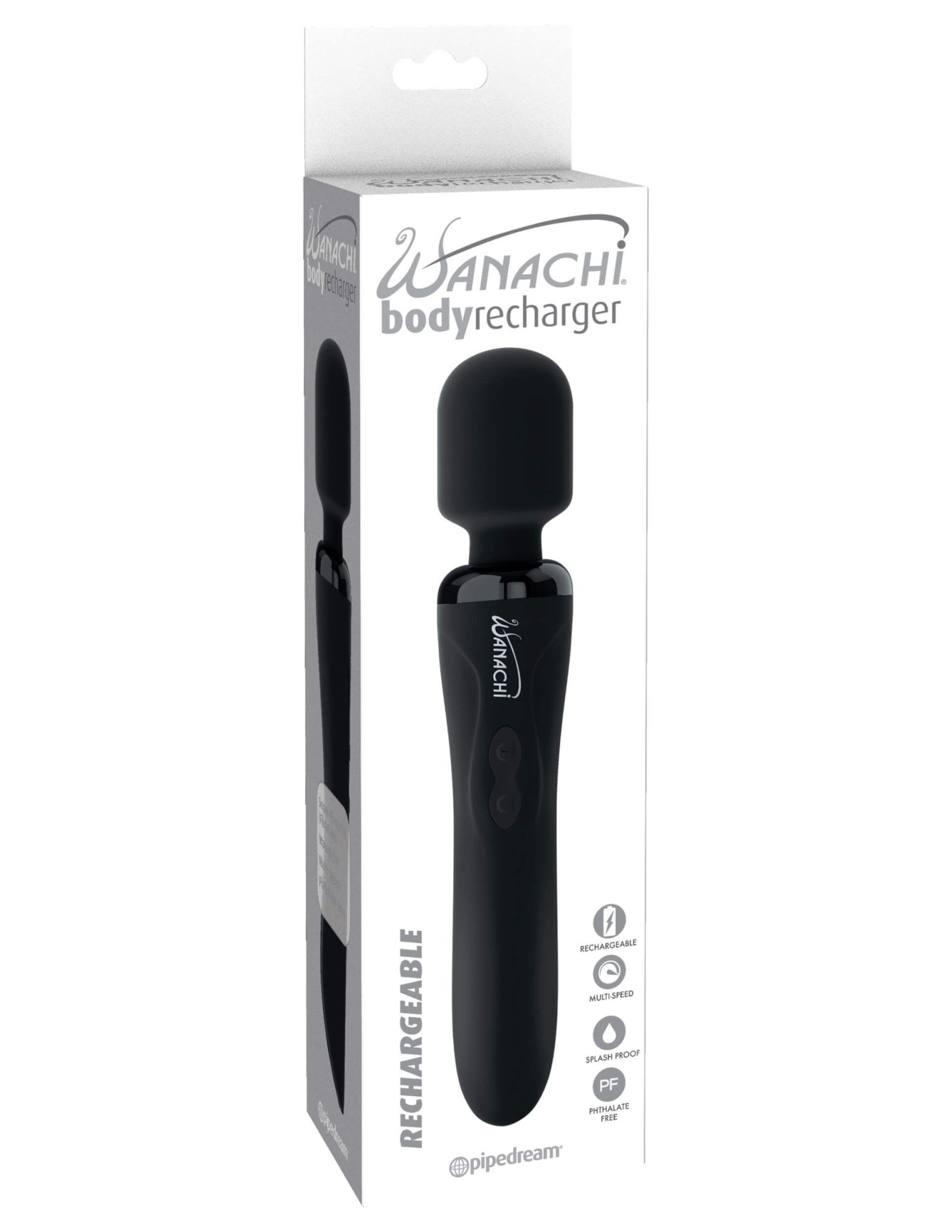 вибратор pipedream wanachi body recharger, черный в Новом Уренгое