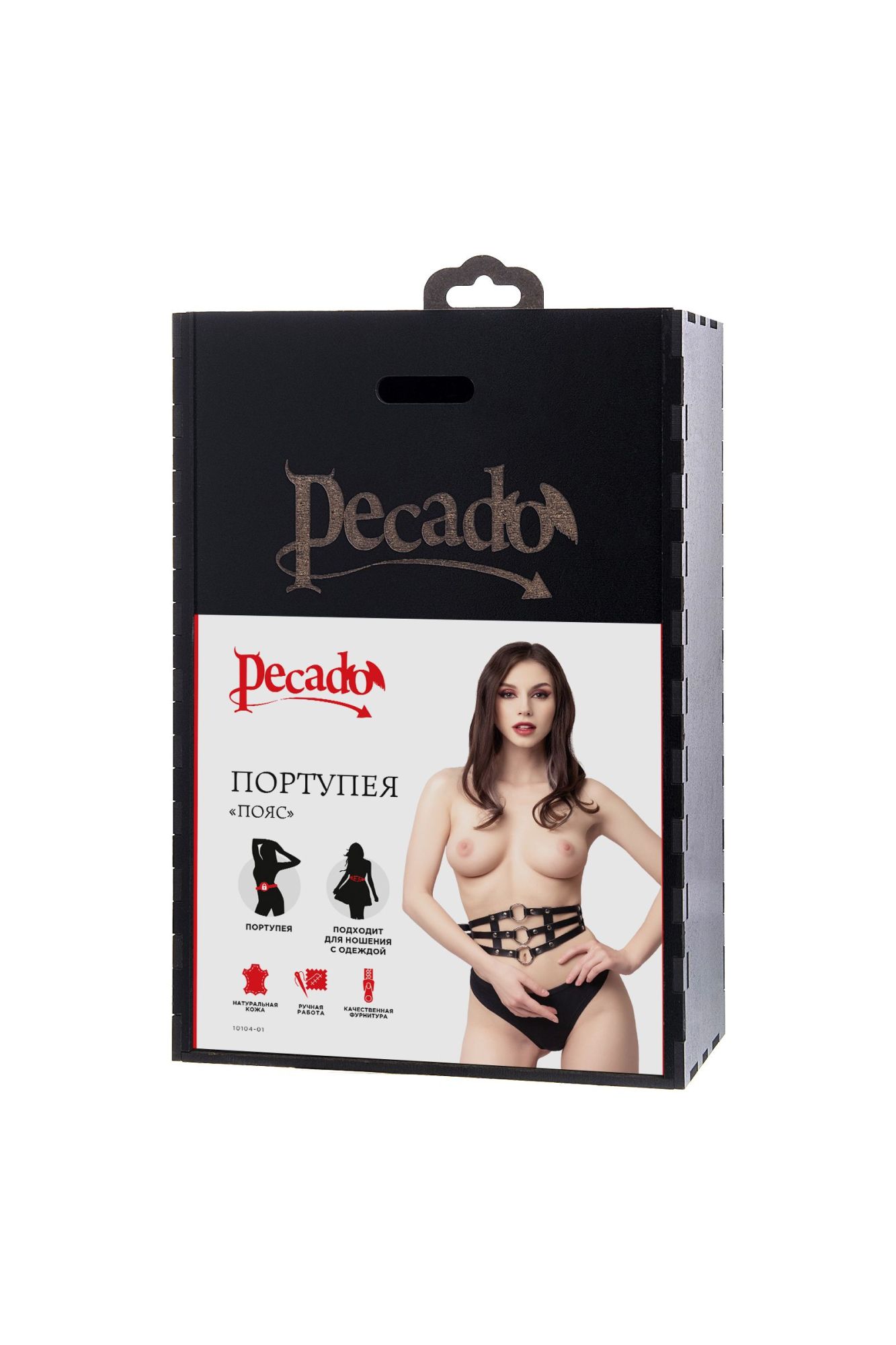 пояс pecado bdsm, с кольцами, натуральная кожа, черный в Новом Уренгое