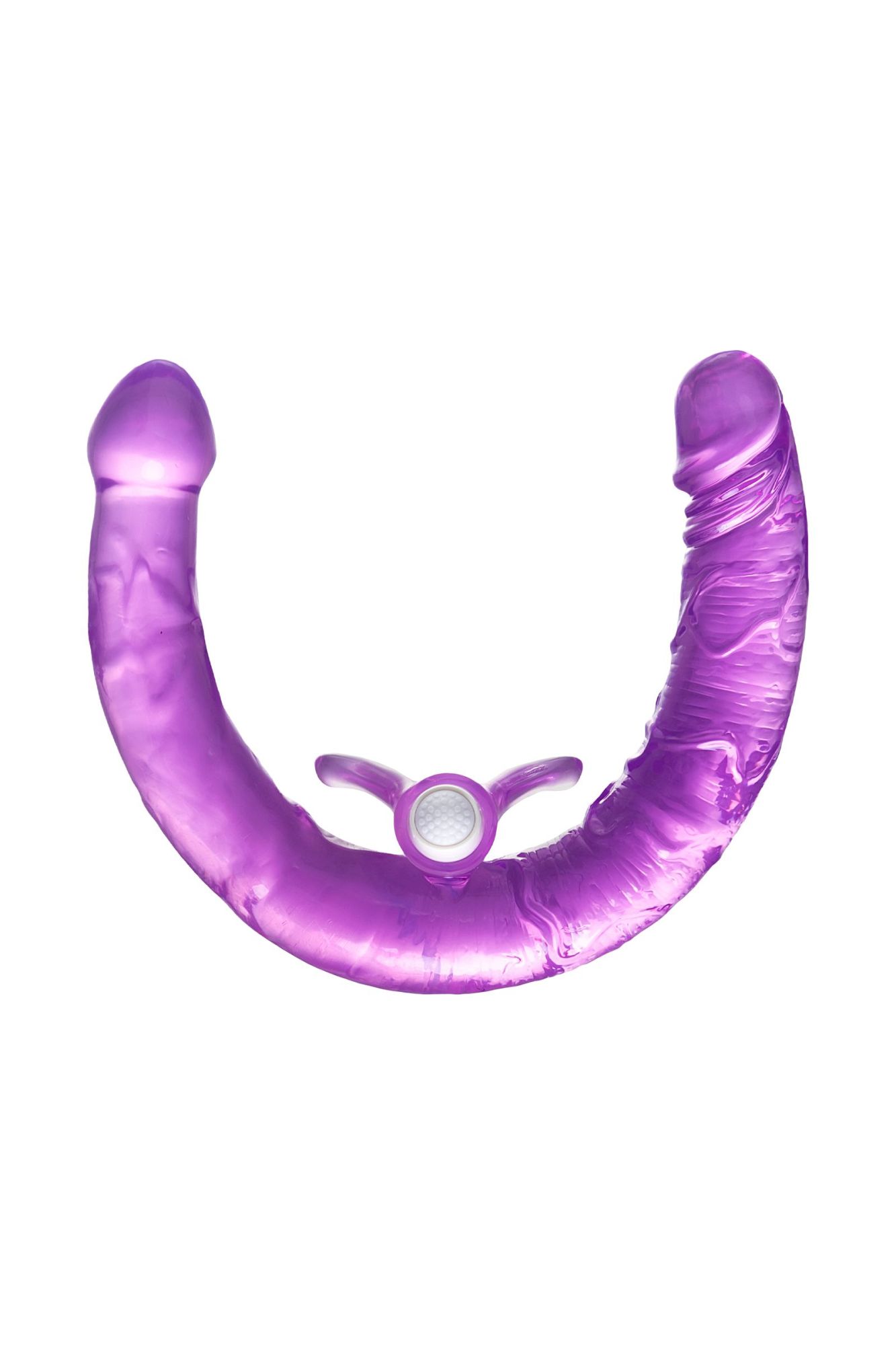 фаллоимитатор двусторонний с вибропулей toyfa double dildo with vibro bullet, tpr, фиолетовый, 35 см в Новом Уренгое