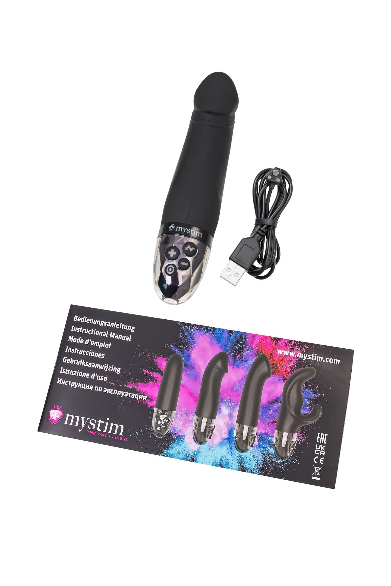 вибратор mystim real deal neal с электростимуляцией, силикон, черный, 16,5 см в Новом Уренгое