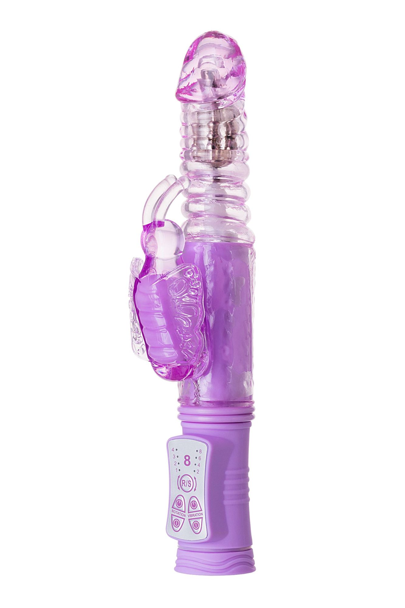 вибратор с клиторальным стимулятором toyfa a-toys serk high-tech fantasy, tpe, фиолетовый, 24,5 см в Новом Уренгое