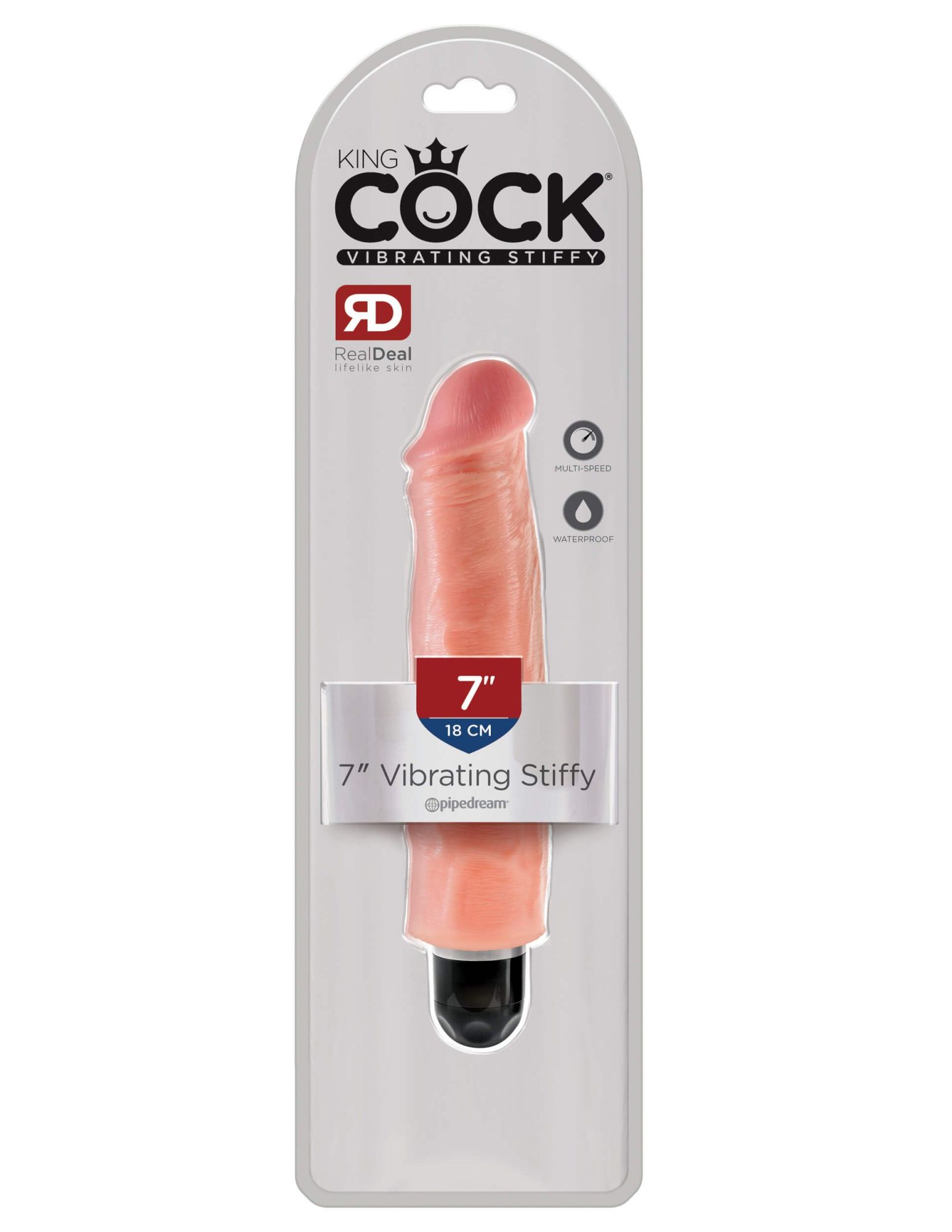 вибратор-реалистик pipedream king cock 7 inch vibrating stiffy, телесный в Новом Уренгое