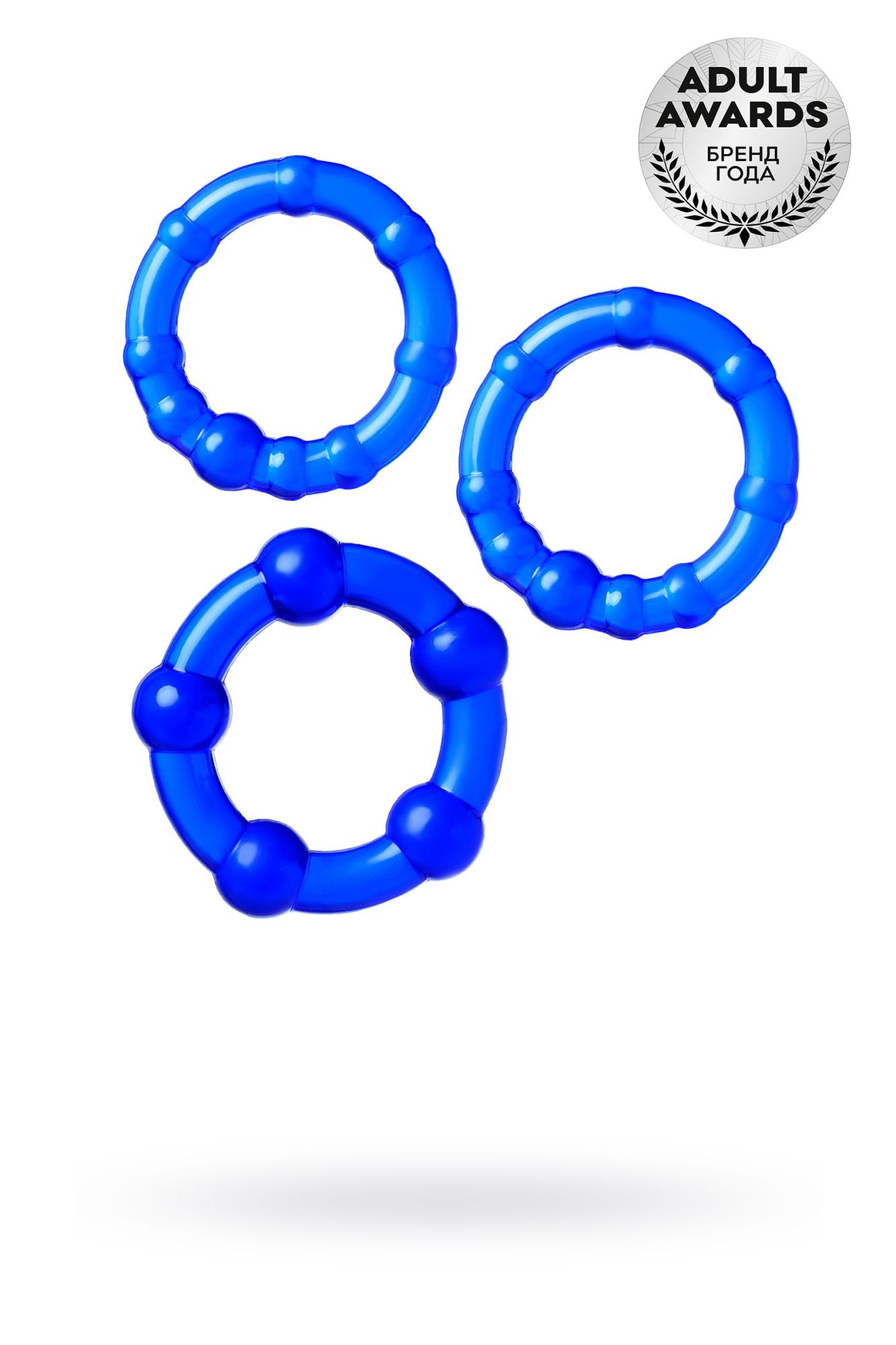 набор колец toyfa a-toys, tpe, синий, ø 3,5/3/2 см в Новом Уренгое