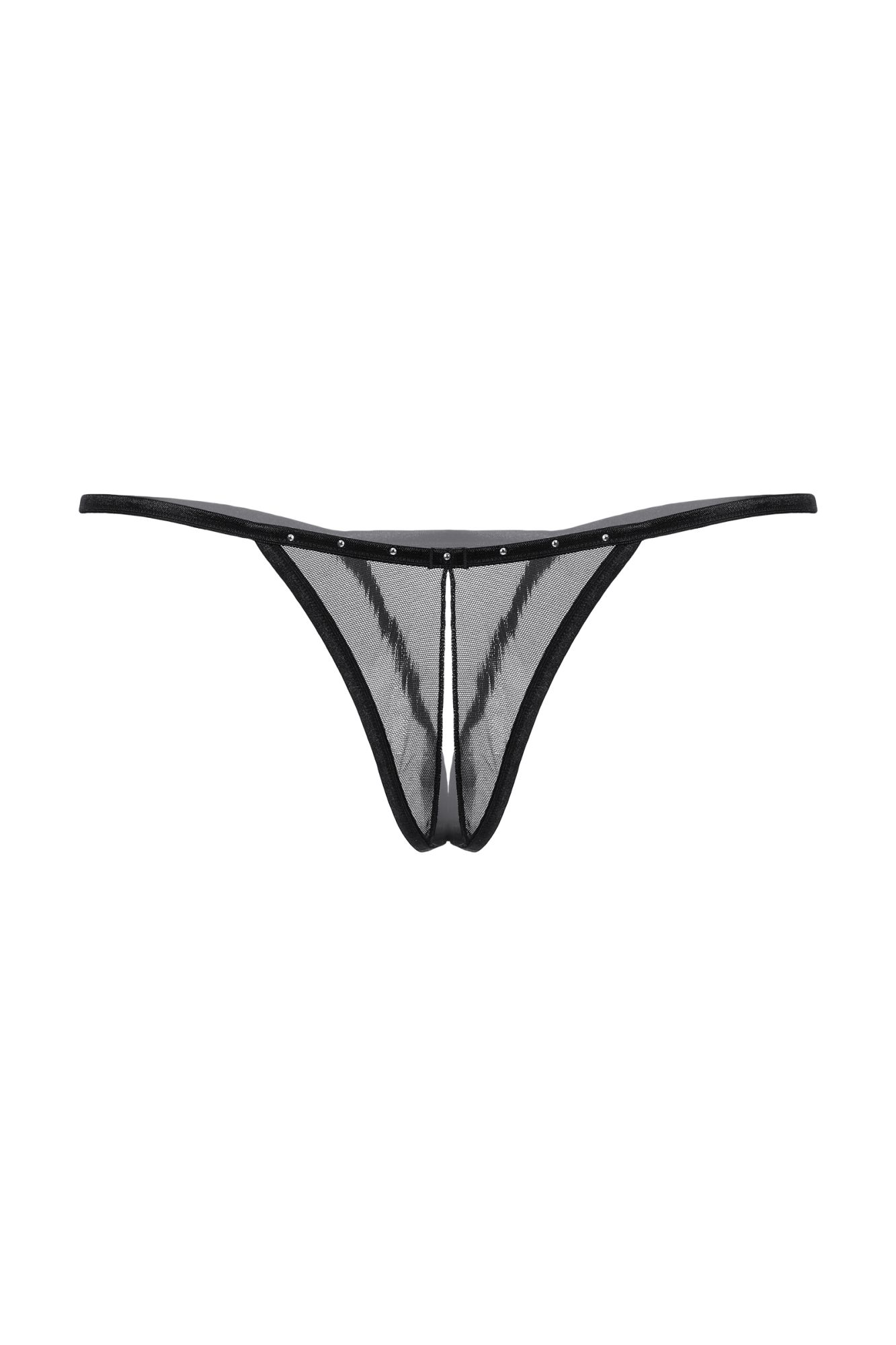 Эротическое стринги открытые со стразами softline collection, черный, s/l в Новом Уренгое