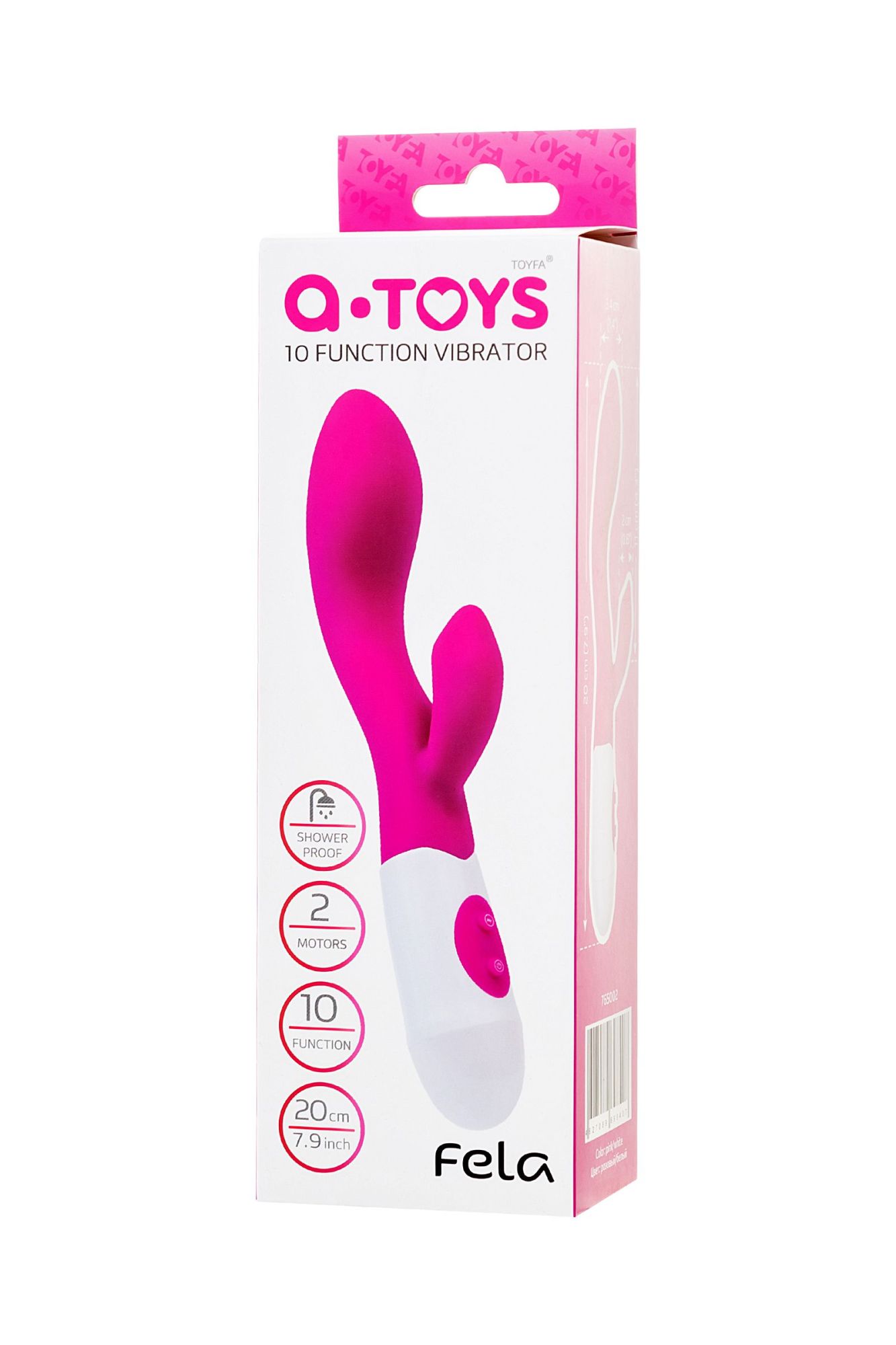 вибратор с клиторальным стимулятором toyfa a-toys fela, силикон, розовый, 20,5 см в Новом Уренгое