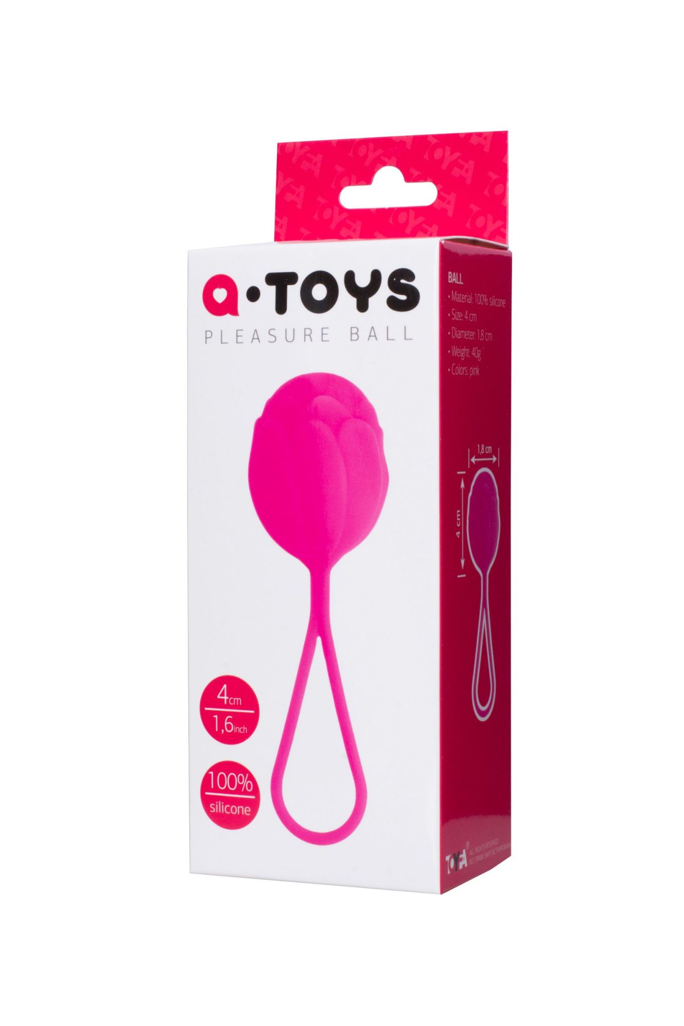 вагинальные шарики toyfa  a-toys rosi, силикон, розовый, 10,5 см в Новом Уренгое