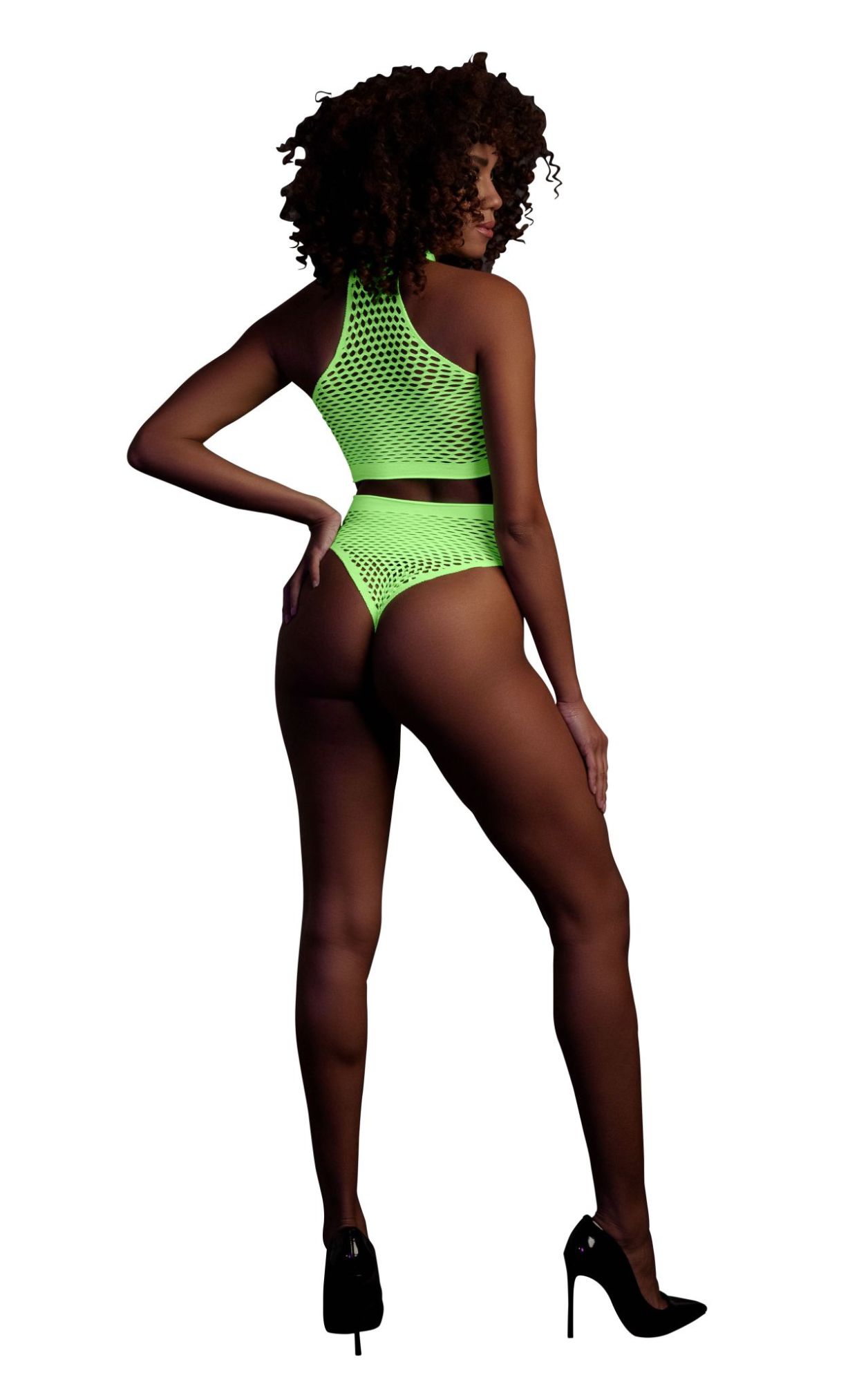 Эротическое топ и трусики turtle neck and high waist slip - green - xs/xl в Новом Уренгое