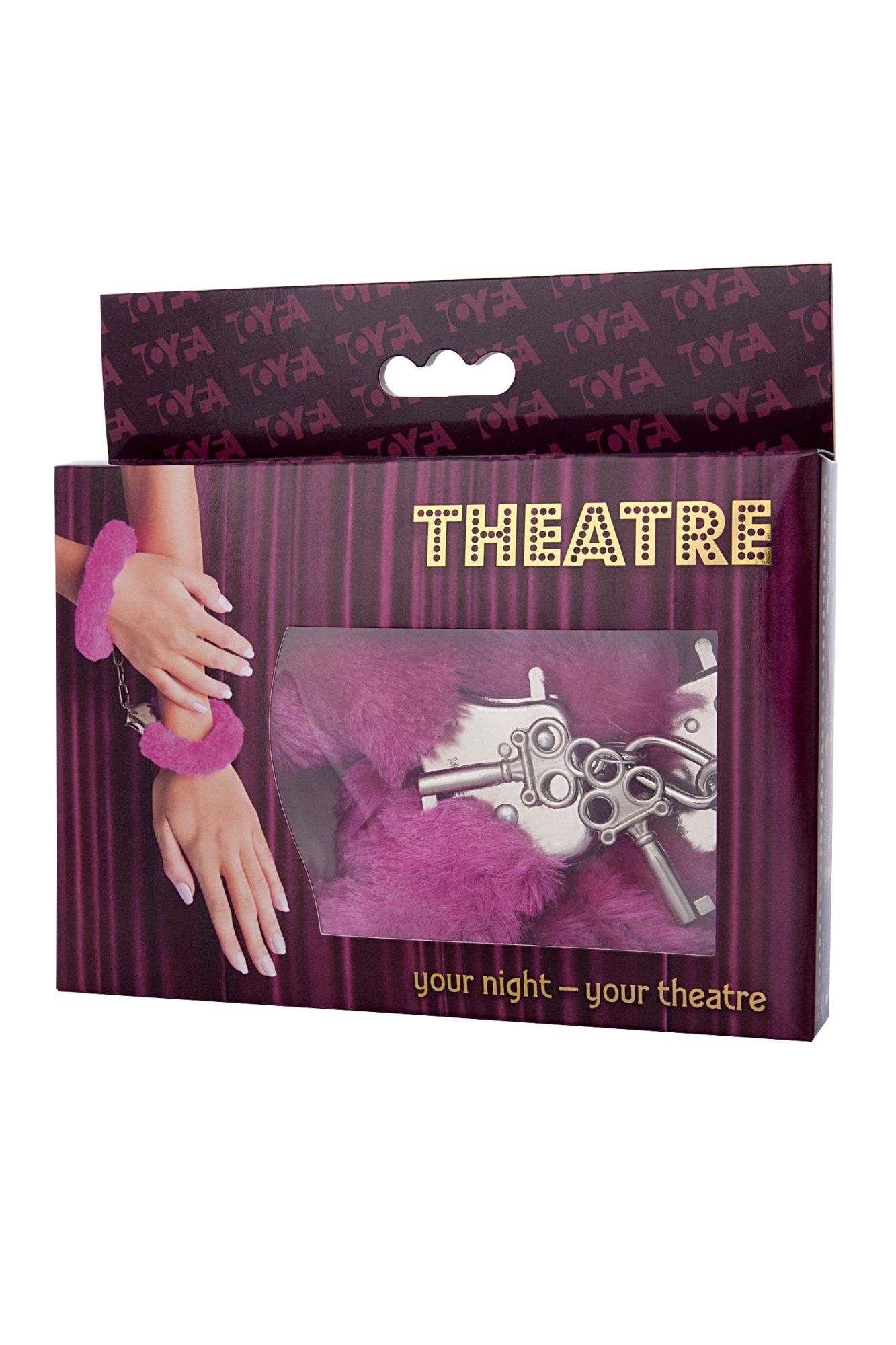наручники toyfa theatre, меховые, розовые, 28 см в Новом Уренгое