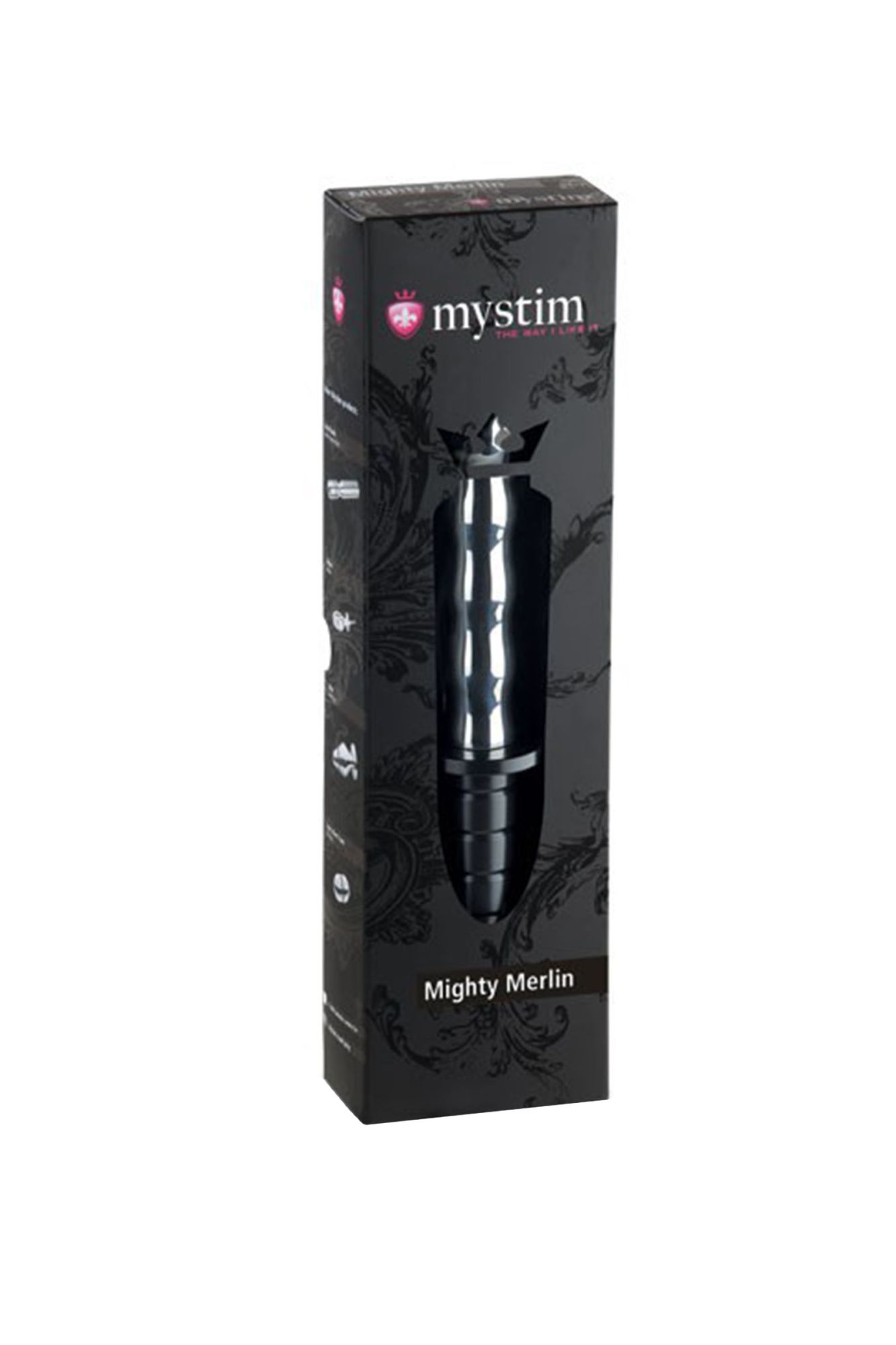 электростимулятор фаллоимитатор mystim mighty merlin, хирургическая сталь, серебряный, 28 см в Новом Уренгое