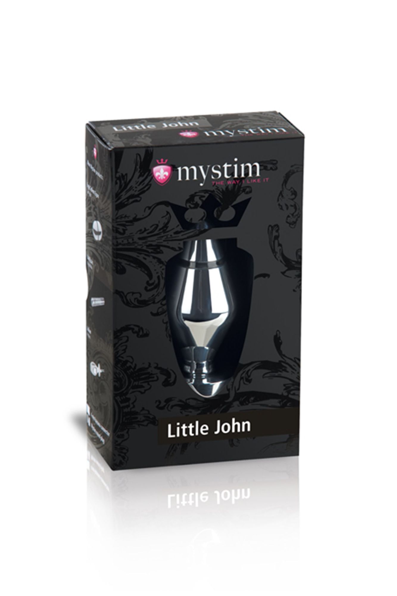 анальная пробка mystim little john s, электростимуляция, хирургическая сталь, серебряная, 9 см, ø 3, в Новом Уренгое