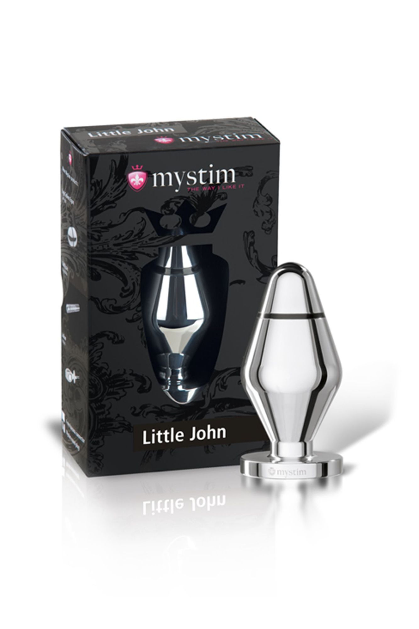 анальная пробка mystim little john s, электростимуляция, хирургическая сталь, серебряная, 9 см, ø 3, в Новом Уренгое