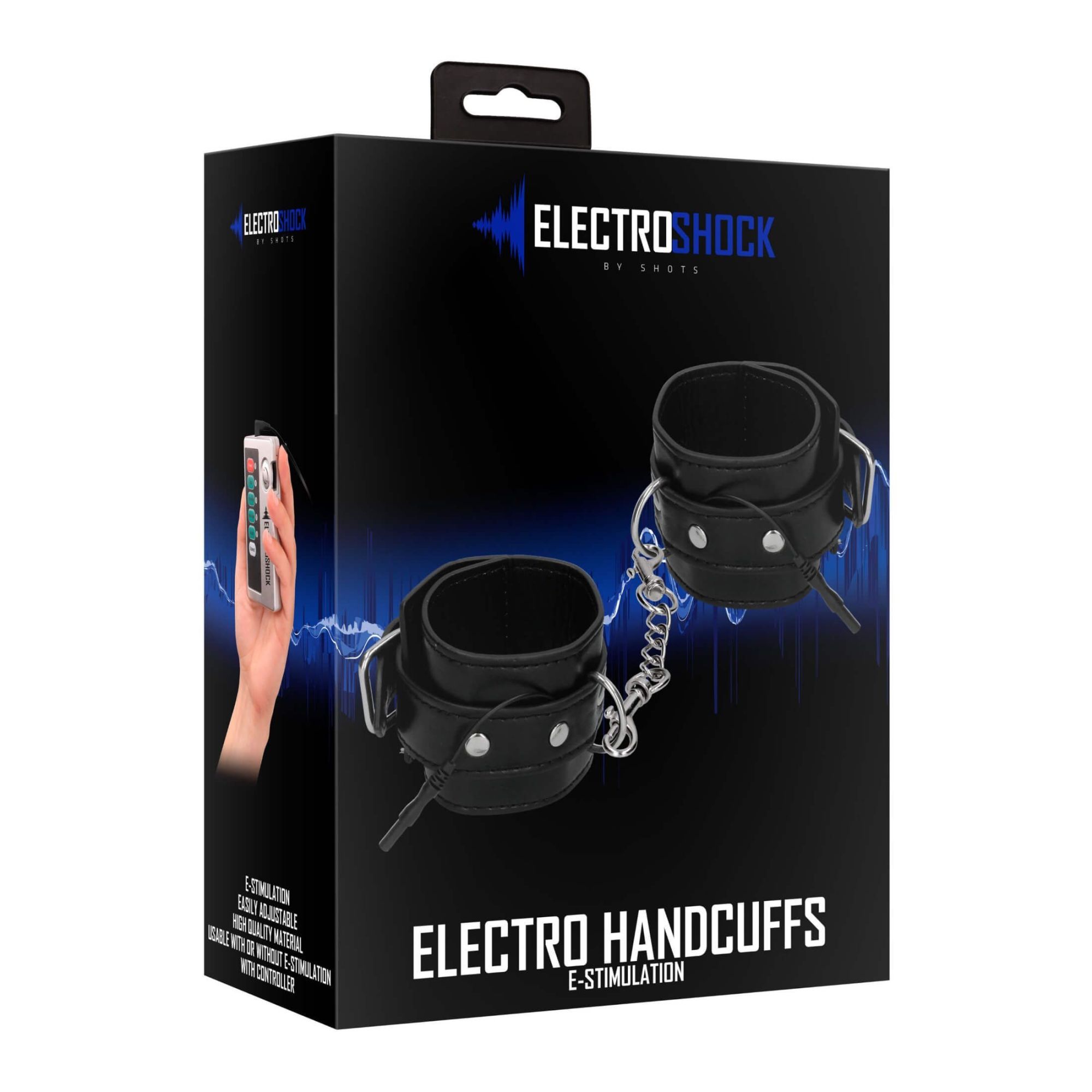 наручники декоративные с электростимуляцией shots media electroshock electro handcuffs, черные в Новом Уренгое