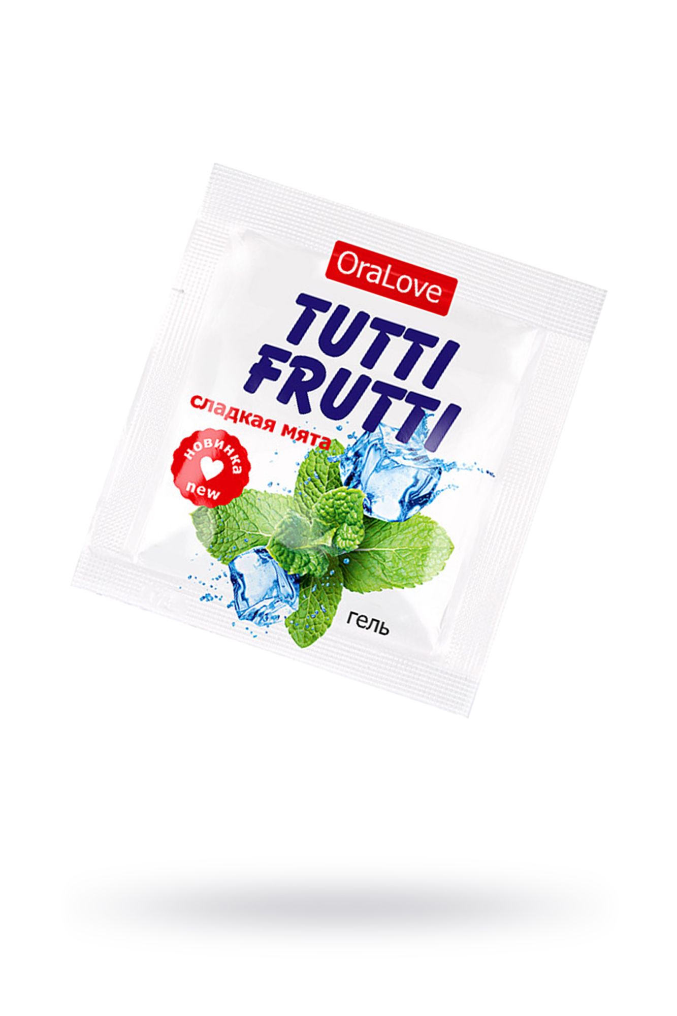 съедобная гель-смазка tutti-frutti для орального секса со вкусом сладкой мяты 4г по 20 шт в упаковке в Новом Уренгое