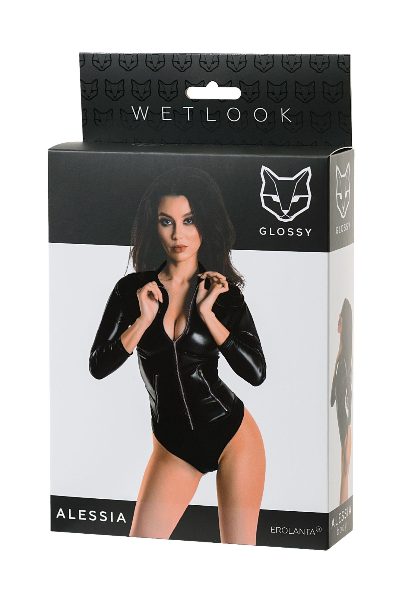 Эротическое боди glossy alessia из материала wetlook на молнии, черное, m в Новом Уренгое