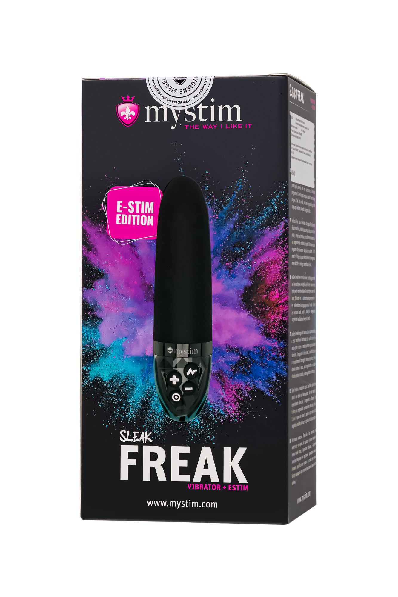 вибратор mystim sleak freak с электростимуляцией,силикон, черный, 14,5 см в Новом Уренгое