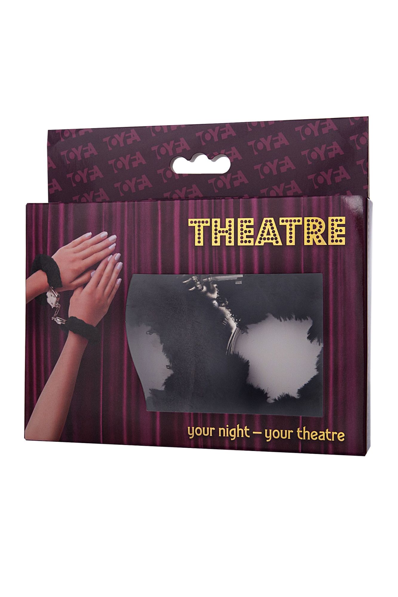 наручники toyfa theatre, меховые, черные, 28 см в Новом Уренгое