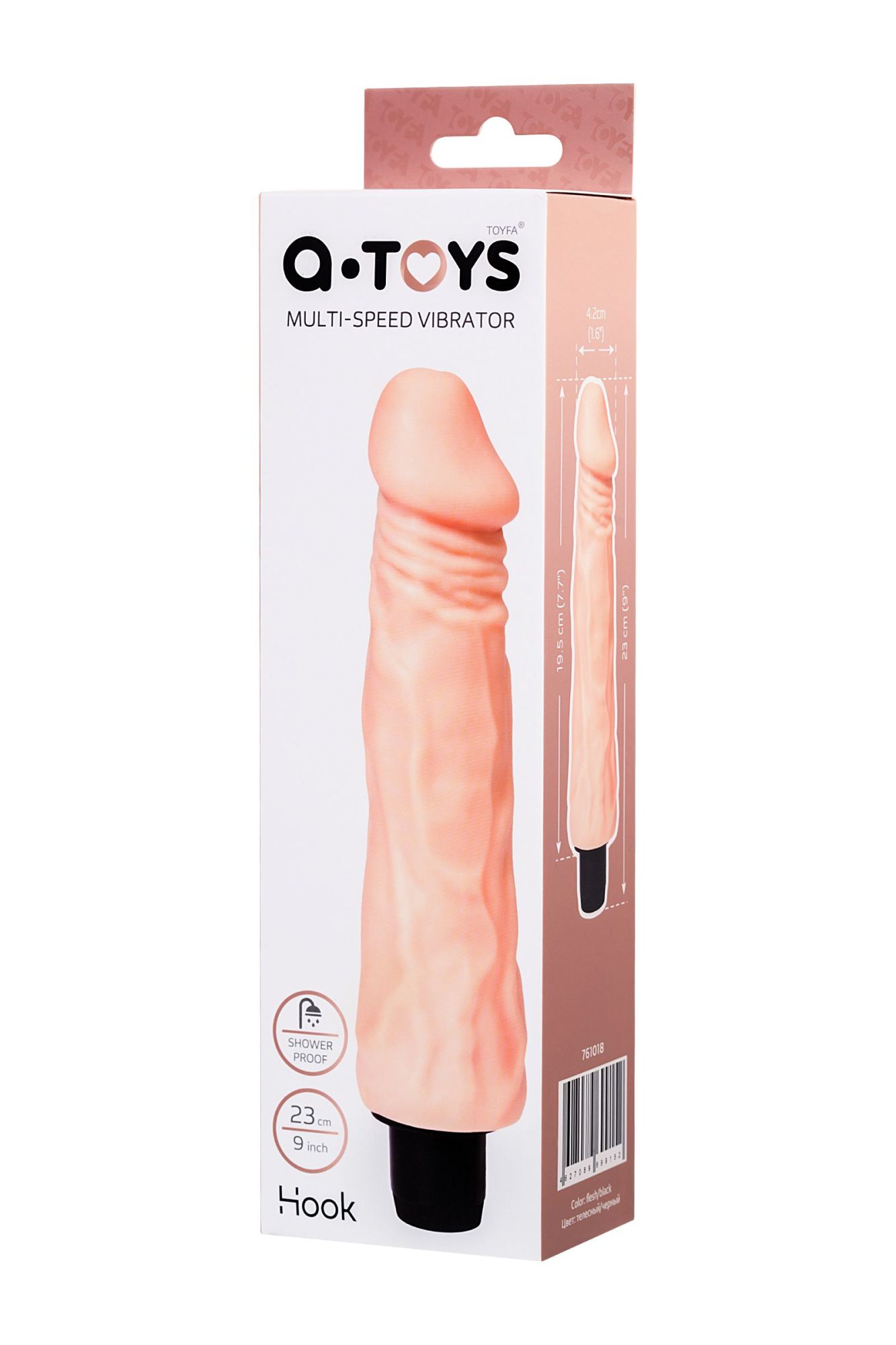 реалистичный вибратор toyfa a-toys hook, tpe, телесный, 23 см в Новом Уренгое