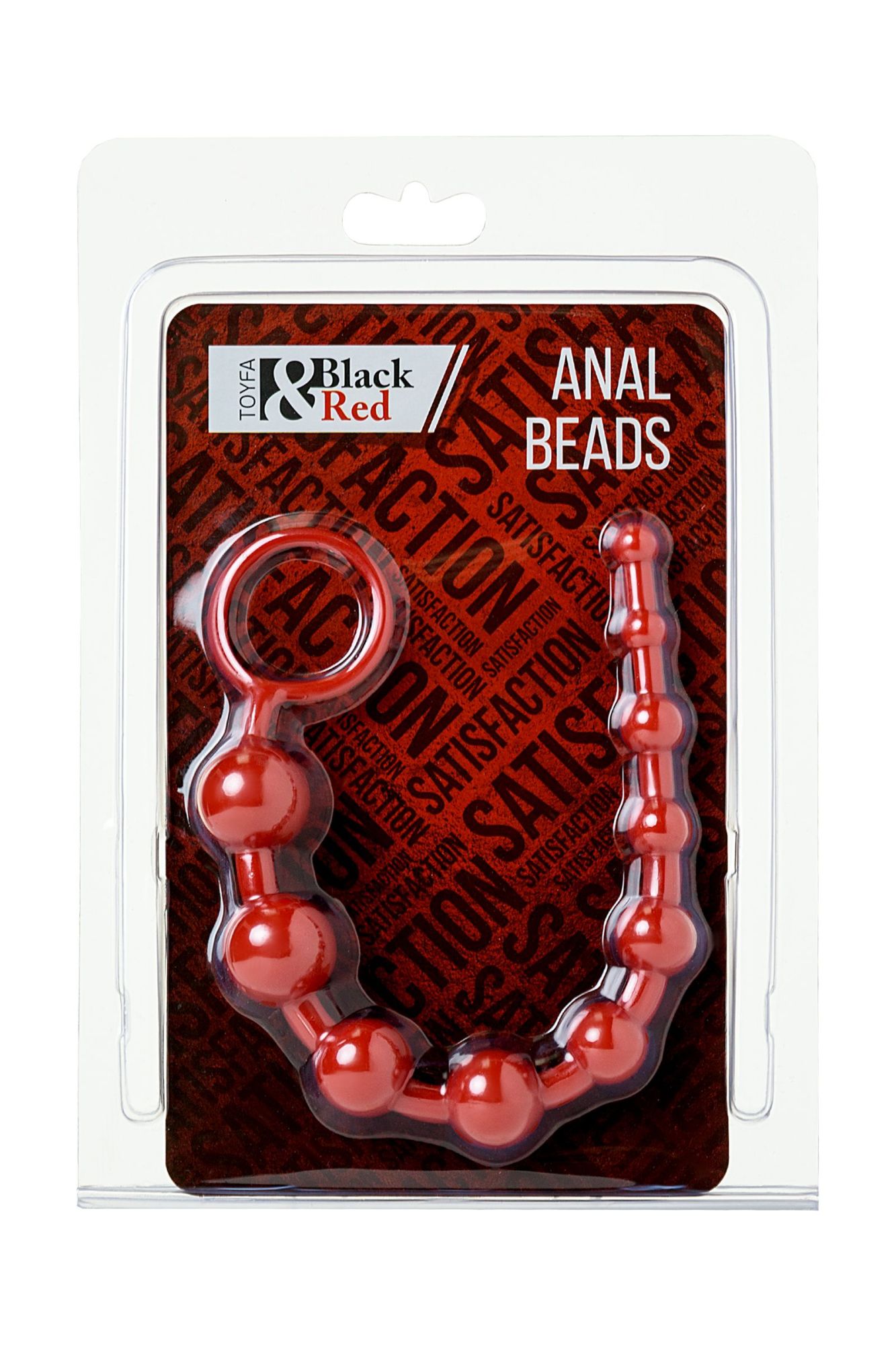 анальная цепочка black & red by toyfa, пвх, красная, 31 см, ø 3 см в Новом Уренгое