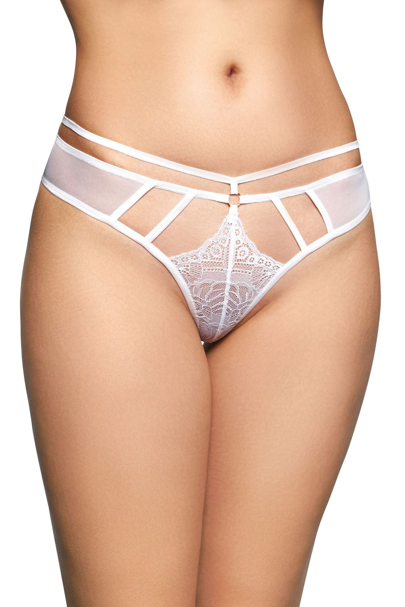 Эротическое стринги со стрепами softline collection, белый, s/m в Новом Уренгое