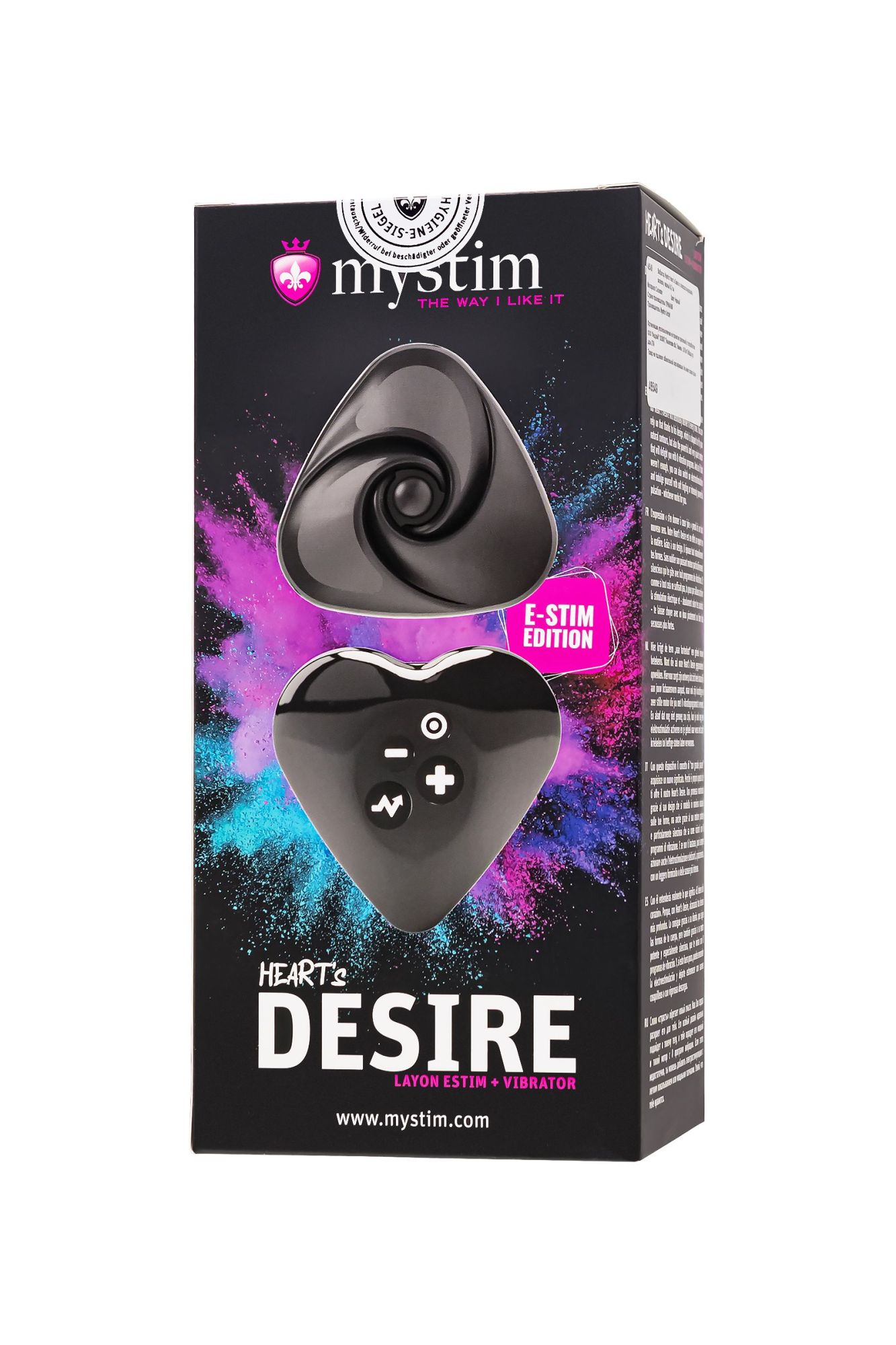 вибратор mystim heart ́s desire с электростимуляцией, силикон, черный, 6,7 см в Новом Уренгое