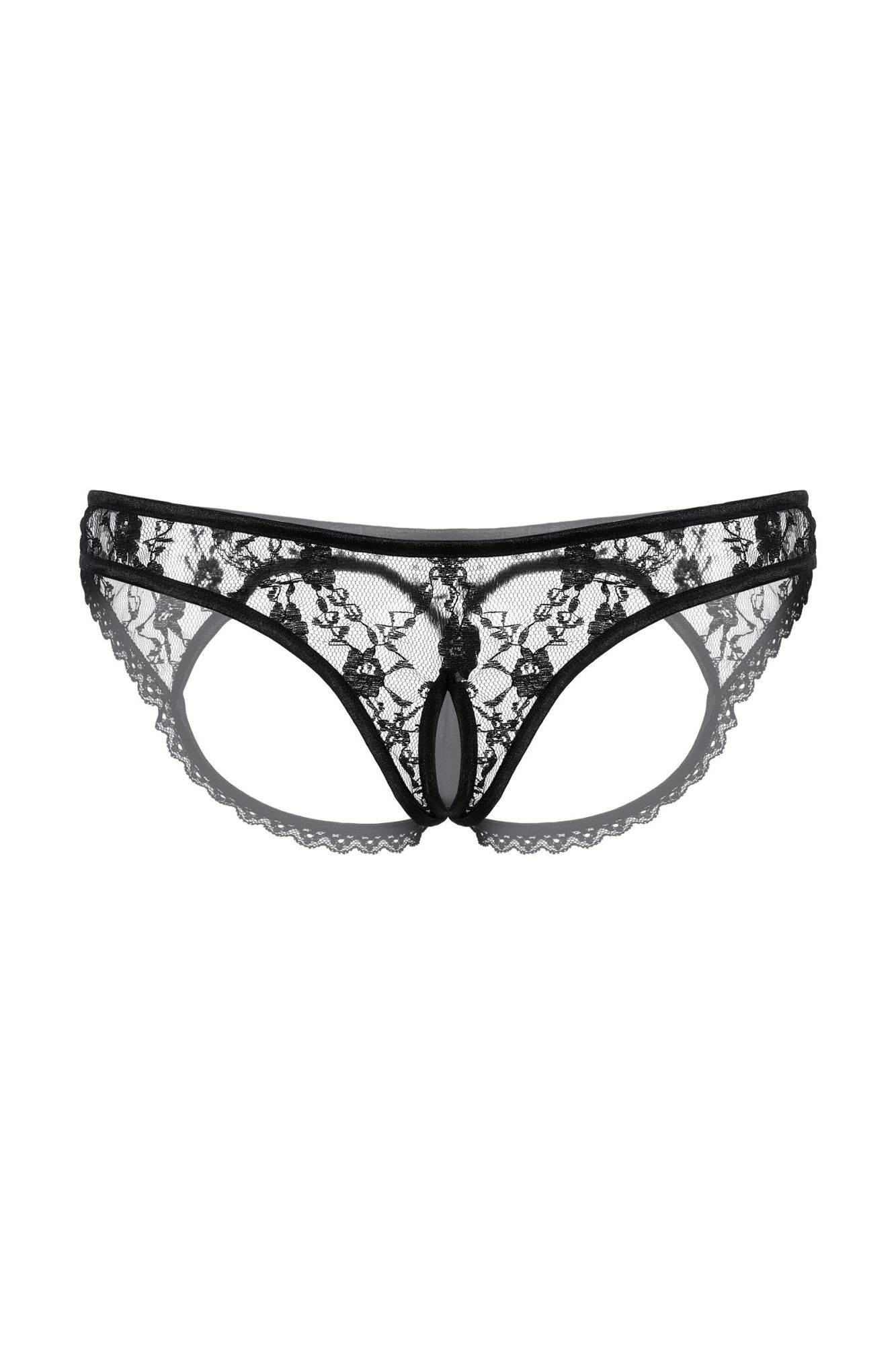 Эротическое трусики с открытыми ягодицами и вырезом softline collection, черный, m/l в Новом Уренгое