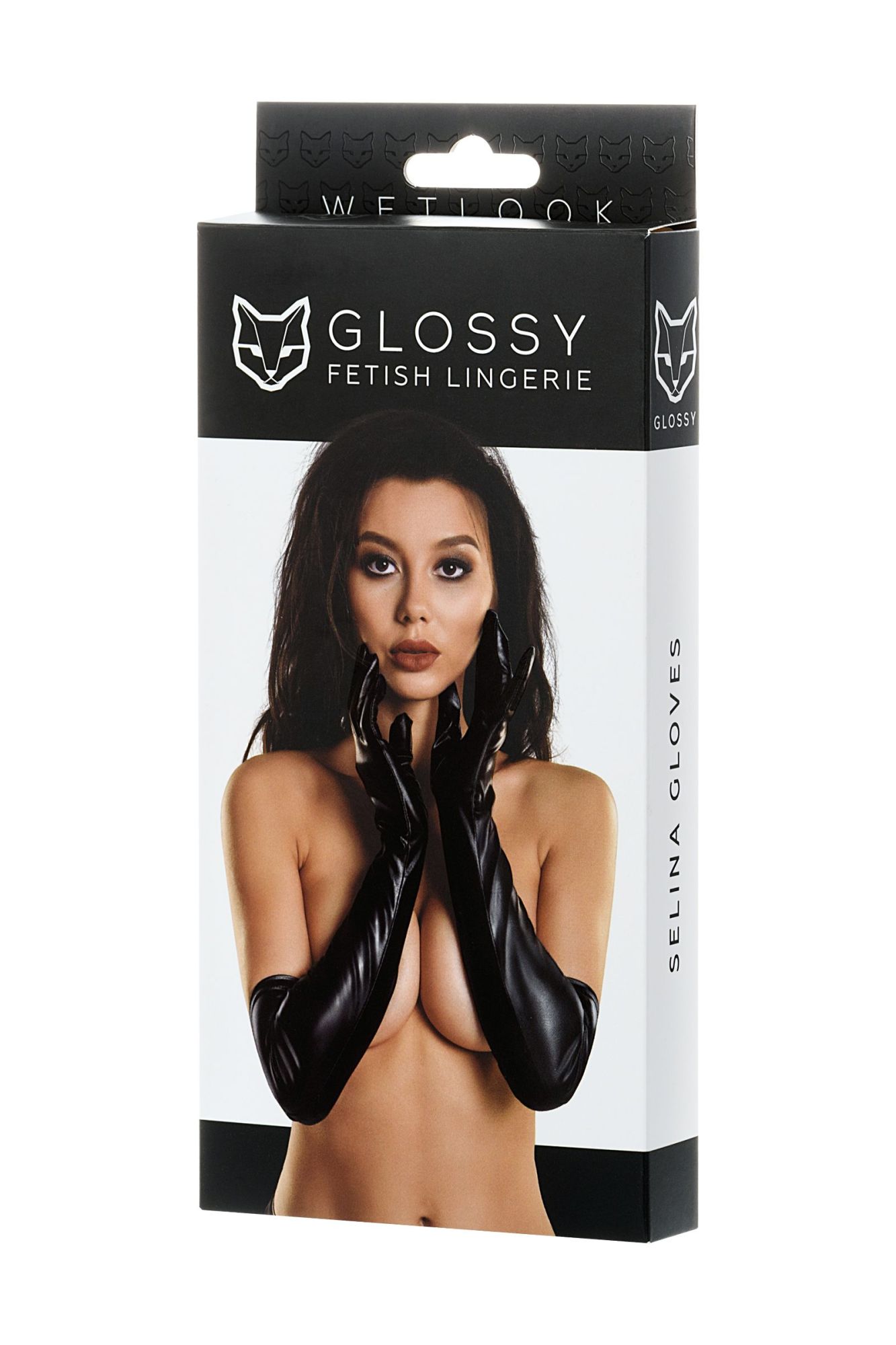 перчатки glossy selina из материала wetlook выше локтя, черный, l в Новом Уренгое