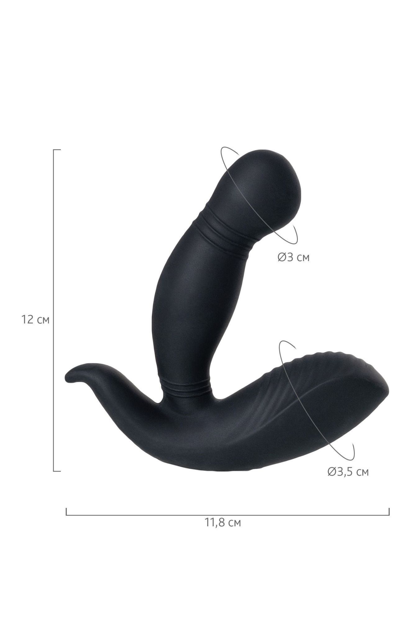 стимулятор простаты pppvibe 9 w motor, силикон, черный, 12 см в Новом Уренгое
