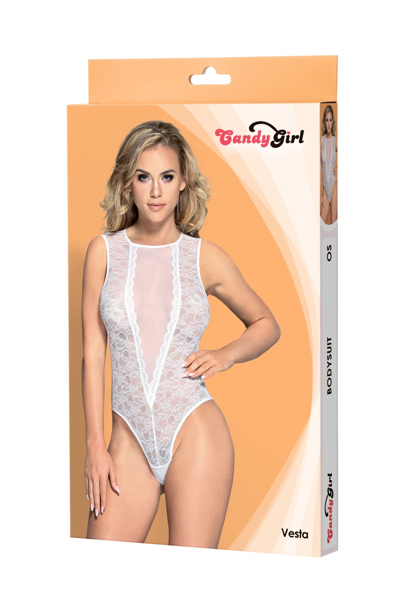 Эротическое боди candy girl vesta, белое, os в Новом Уренгое
