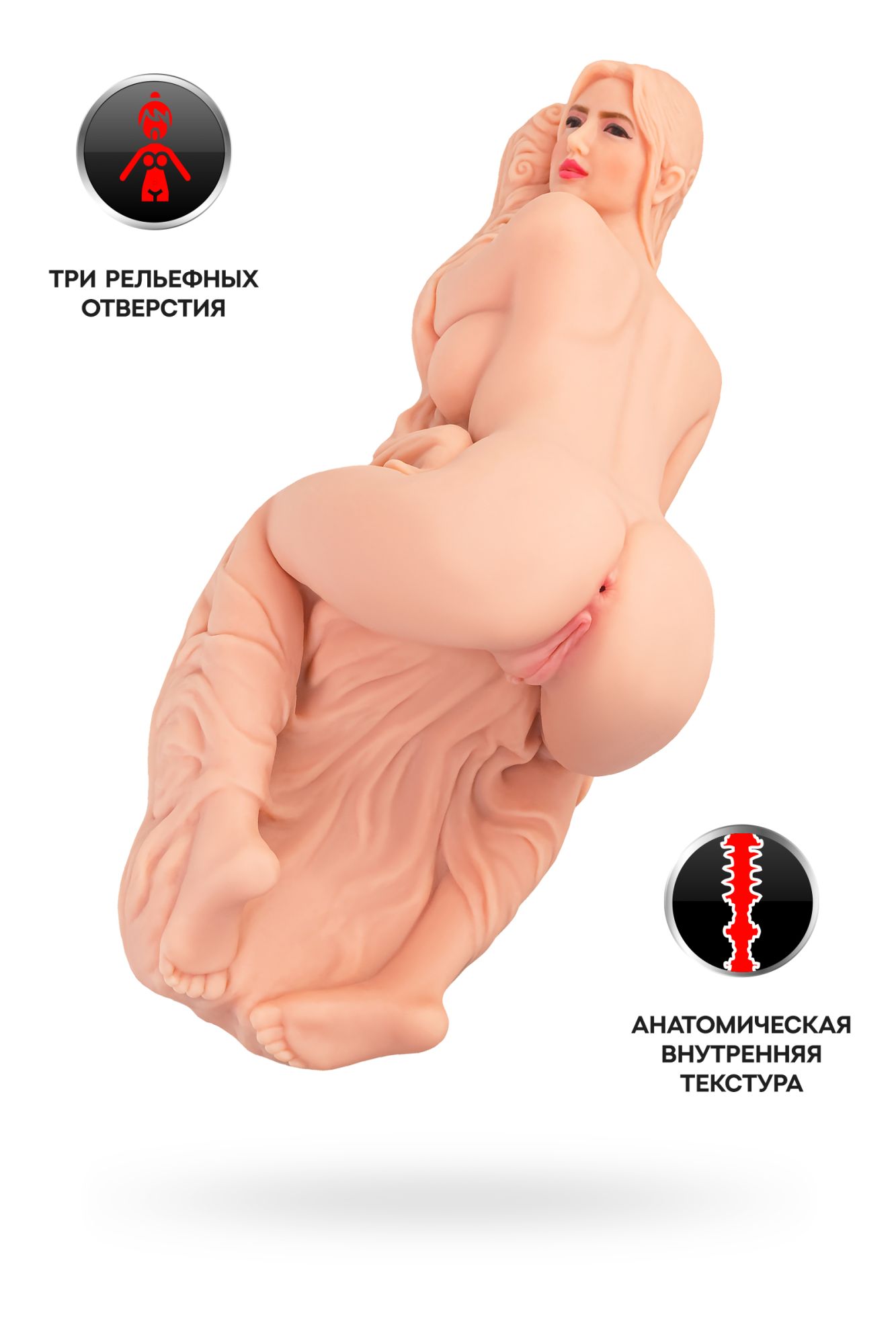 мастурбатор реалистичный kokos valentina, tpr, телесный, 42 см в Новом Уренгое