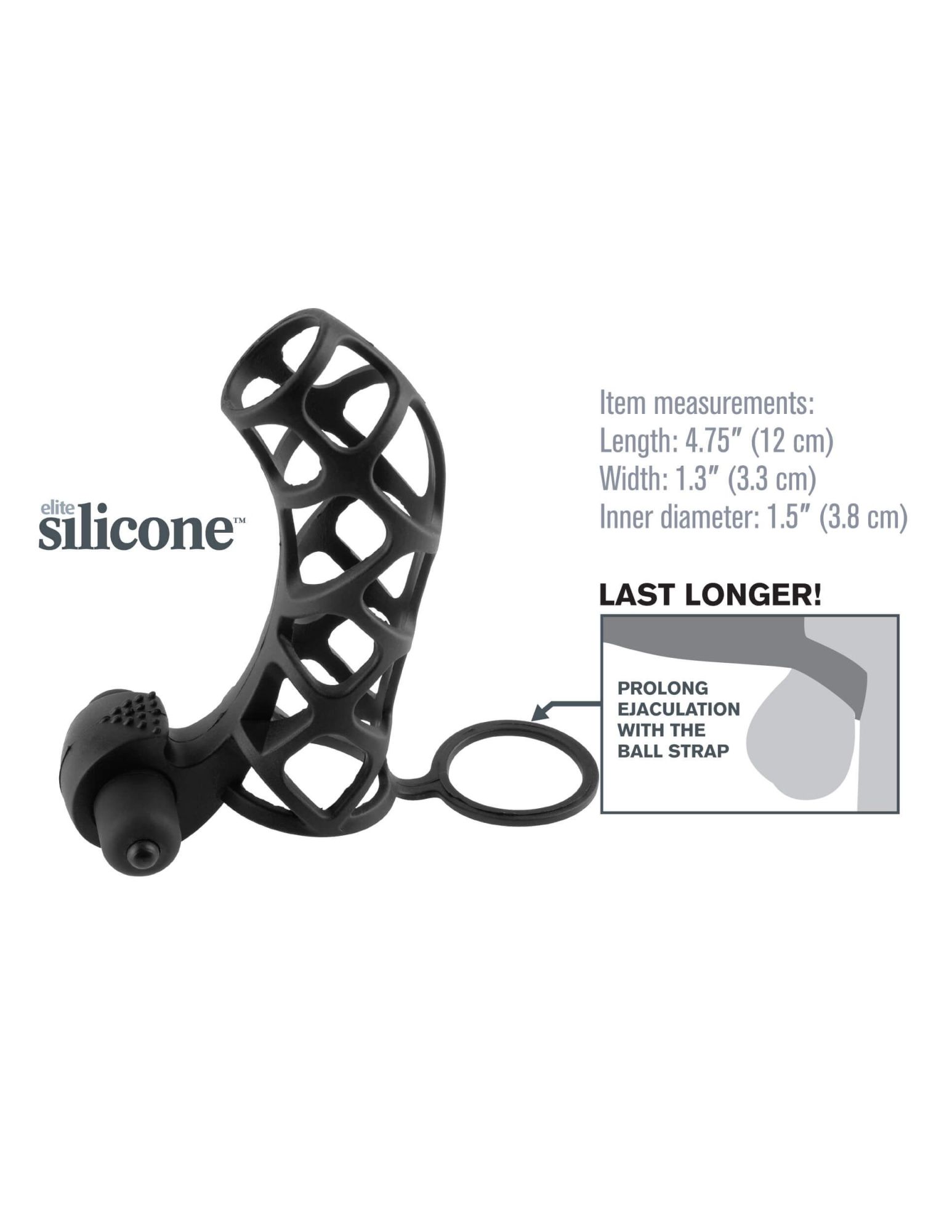 вибронасадка pipedream fantasy x-tensions extreme silicone power cage, чёрная в Новом Уренгое