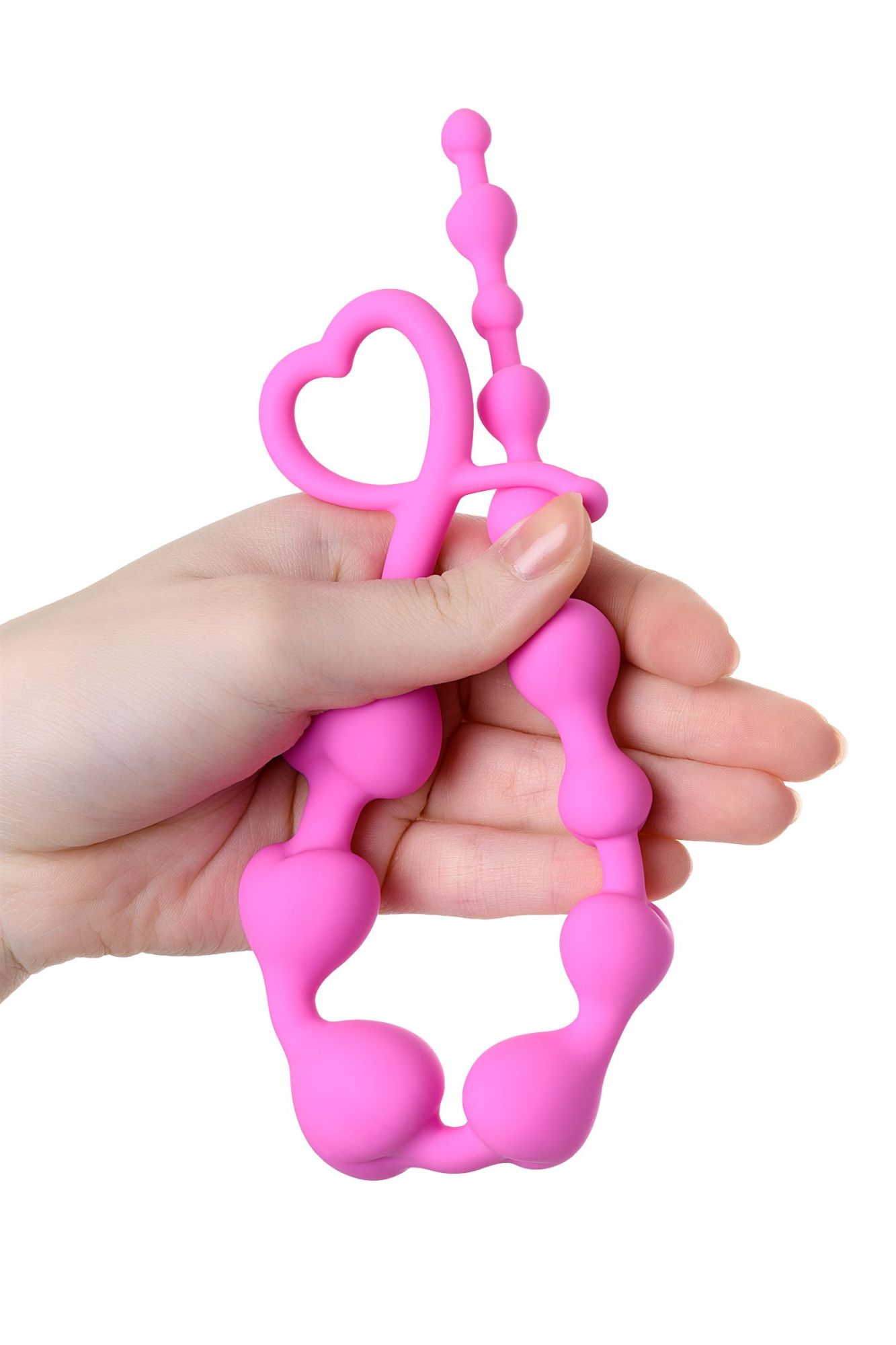 анальная цепочка todo by toyfa long sweety, силикон, розовая, 34 см, ø 2,7 см в Новом Уренгое