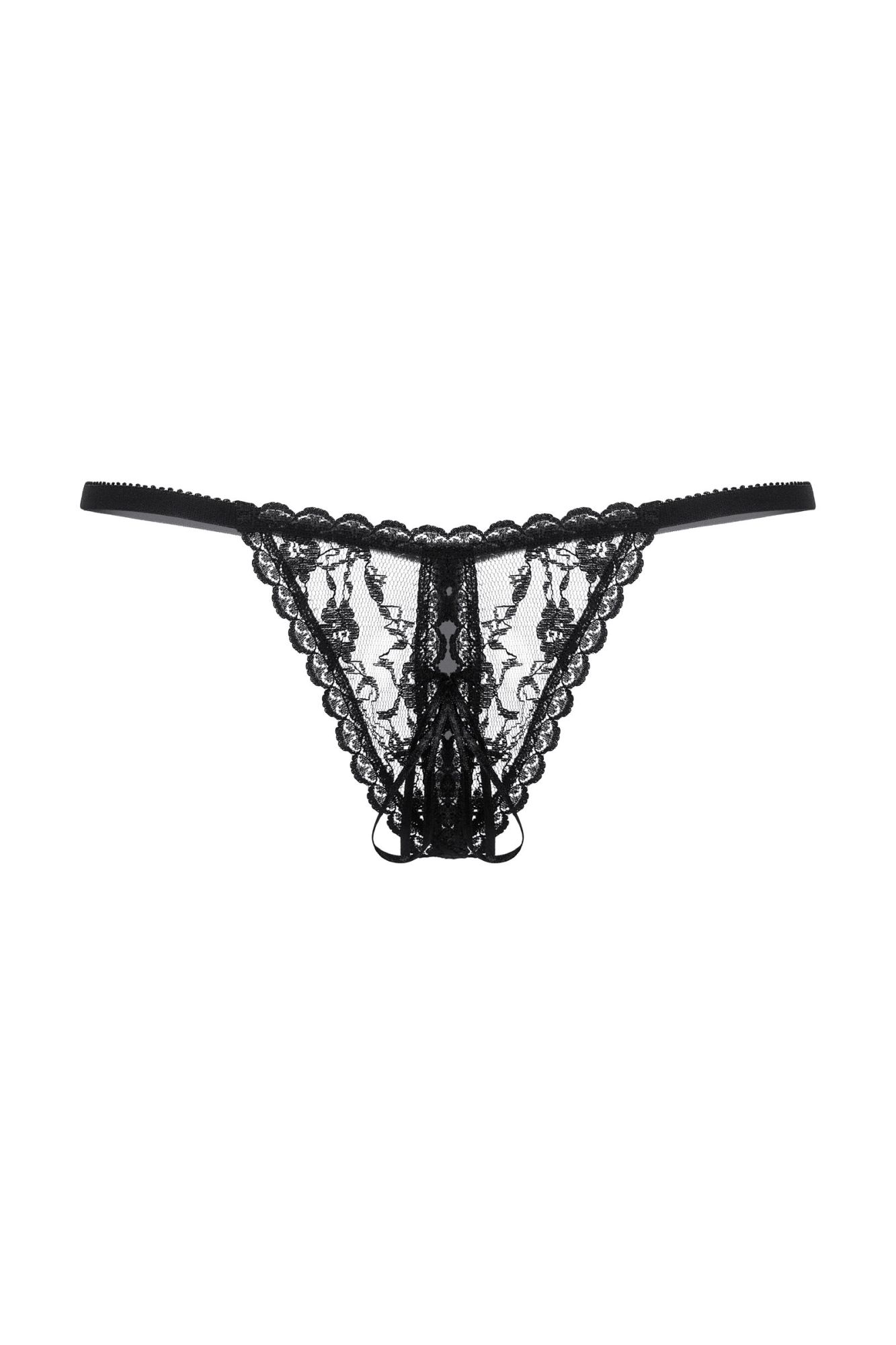 Эротическое стринги кружевные открытые softline collection, черный, s/l в Новом Уренгое