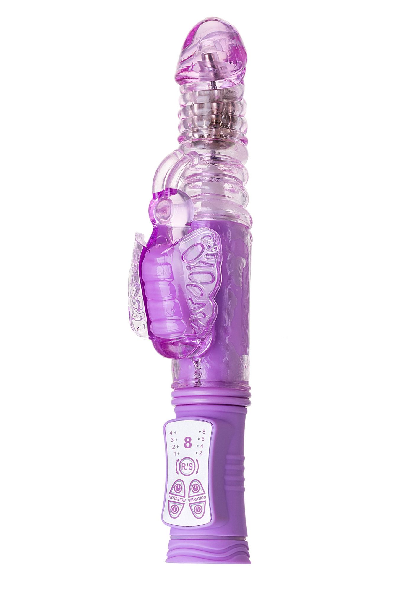 вибратор с клиторальным стимулятором toyfa a-toys serk high-tech fantasy, tpe, фиолетовый, 24,5 см в Новом Уренгое